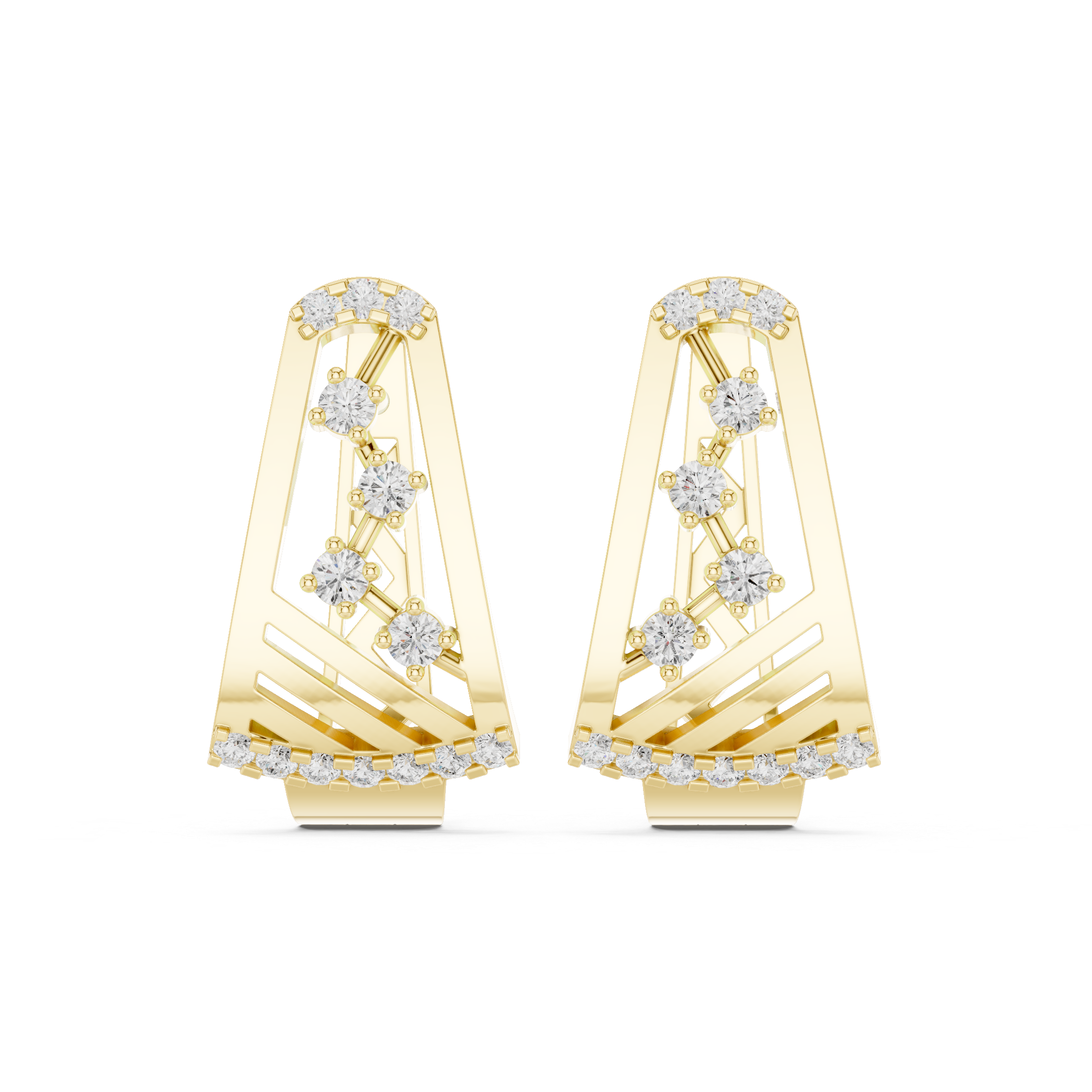 Diamond Earrings with Criss-Cross Accent