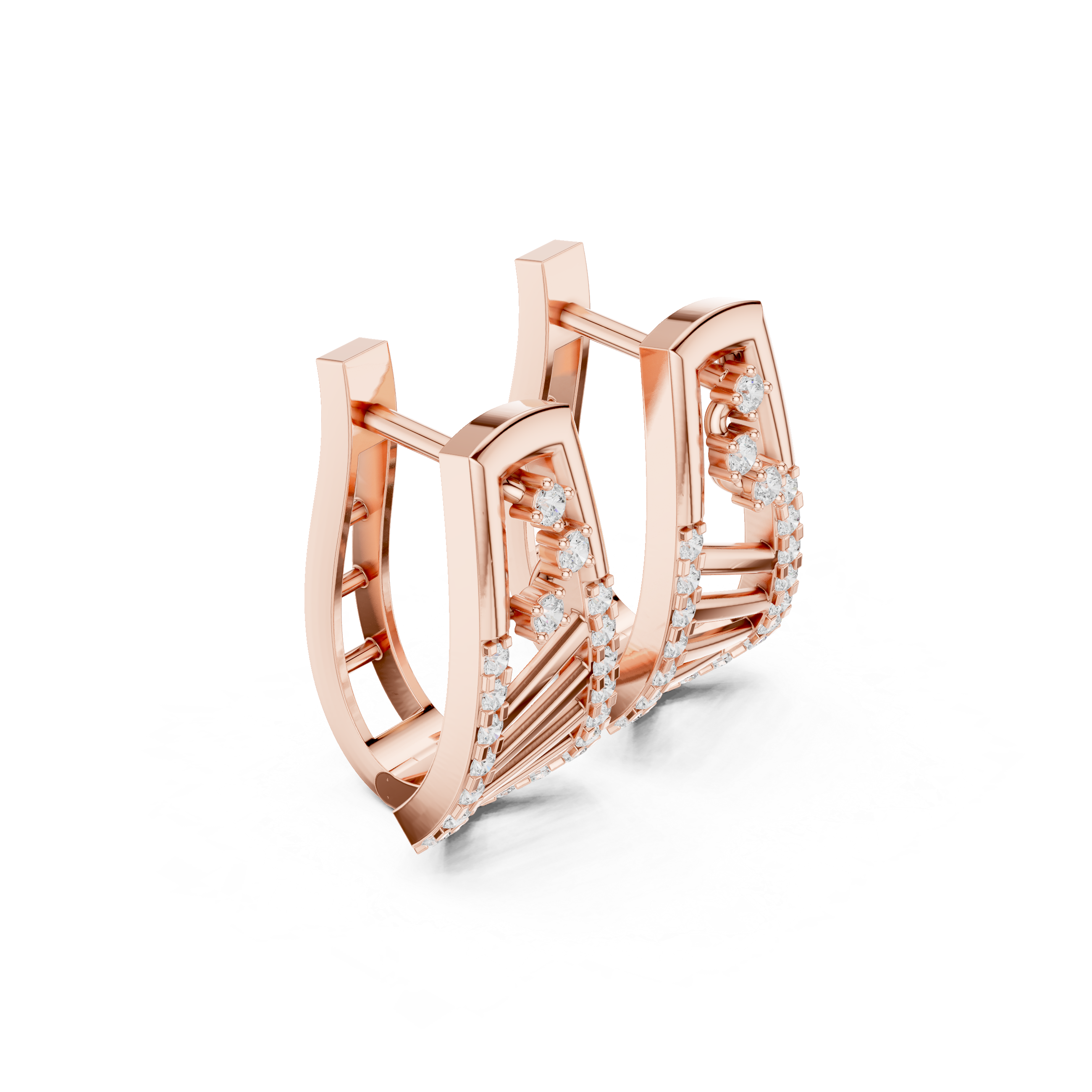 geometric design adorned with sparkling white stones.