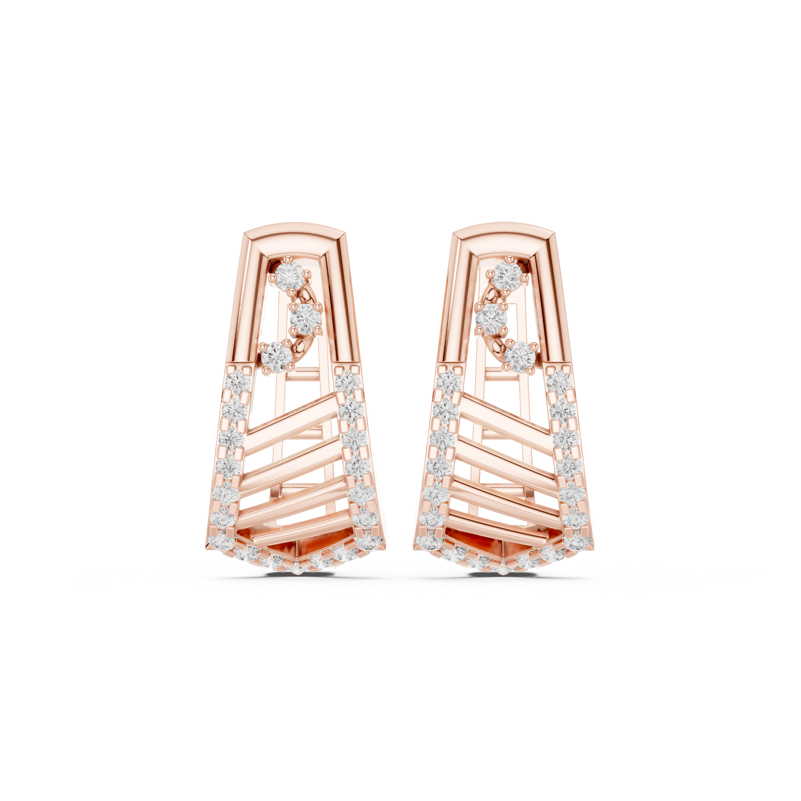 geometric design adorned with sparkling white stones.