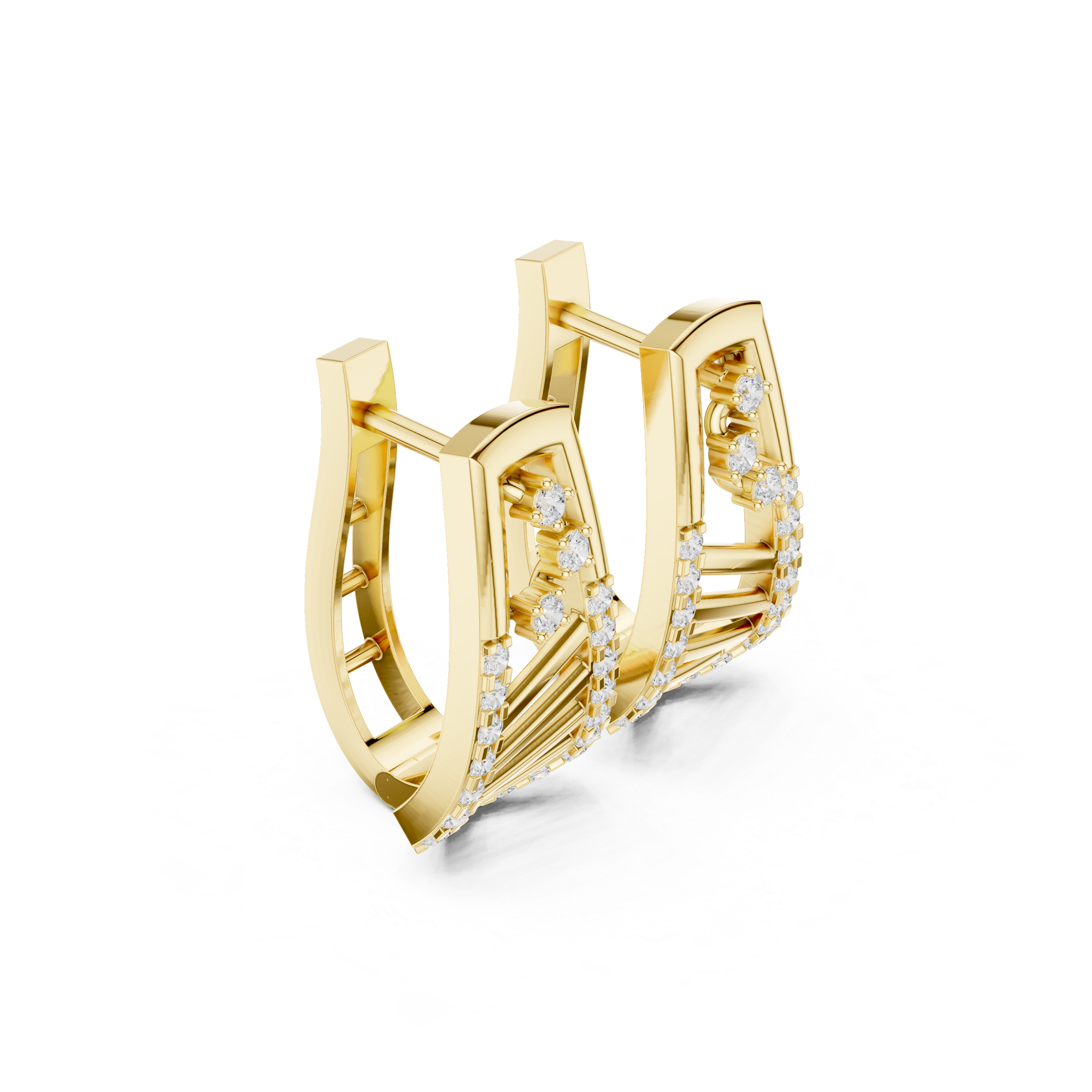 geometric design adorned with sparkling white stones.