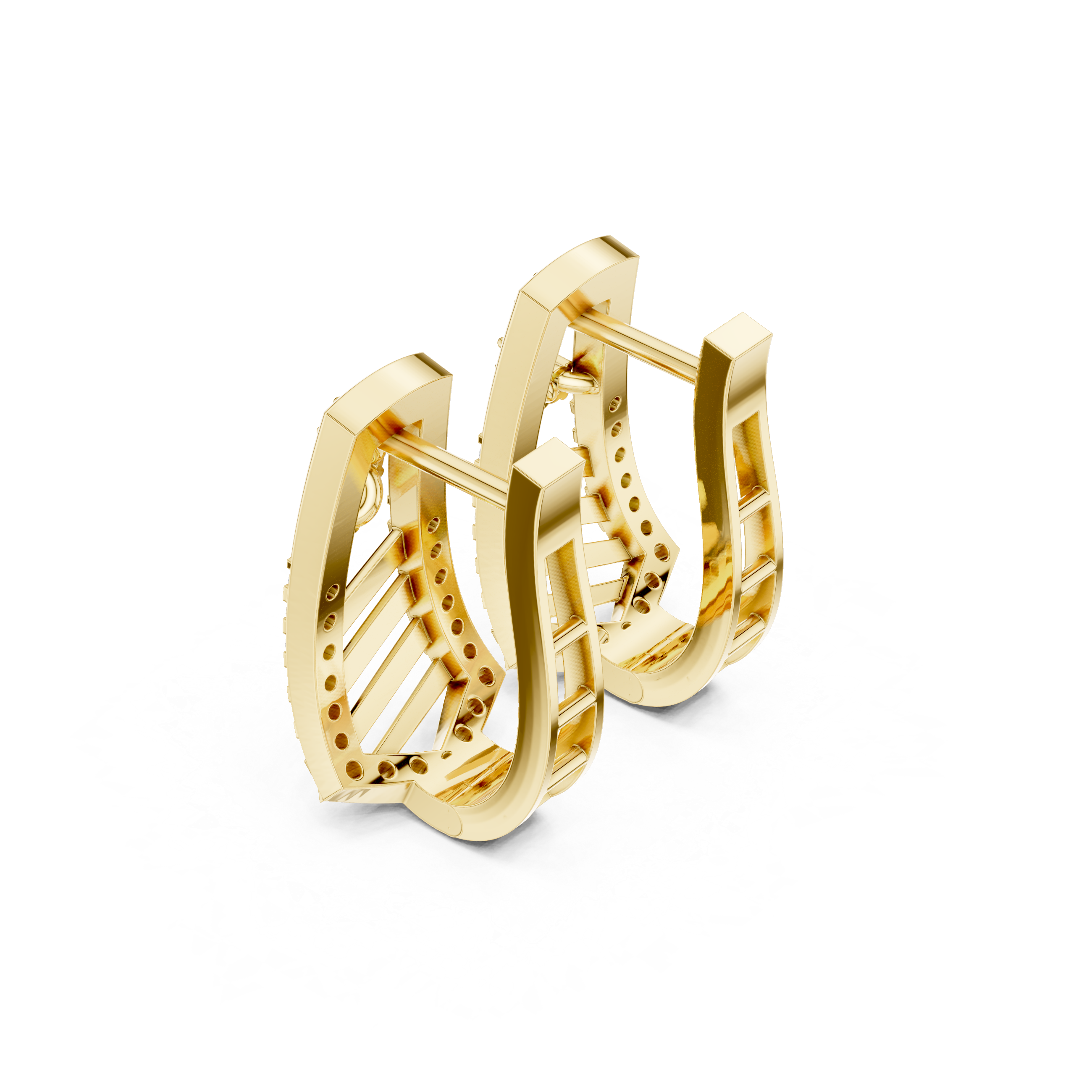 geometric design adorned with sparkling white stones.