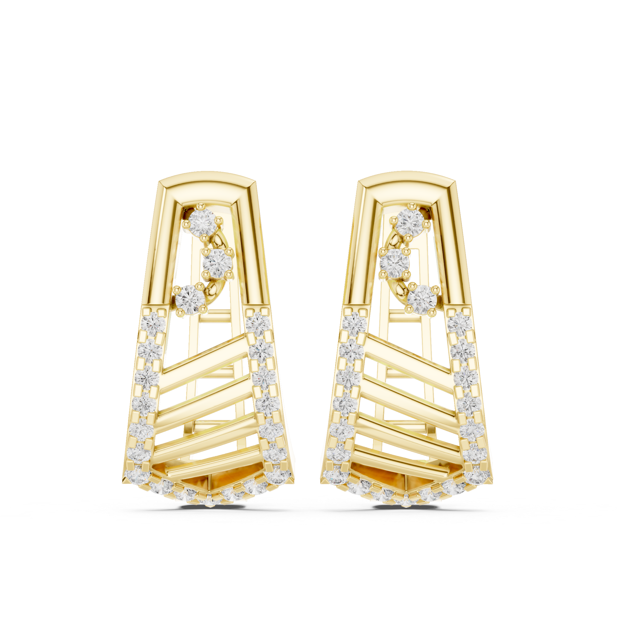geometric design adorned with sparkling white stones.