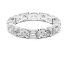 Alternating Oval and Emerald-Cut Diamond Eternity Band