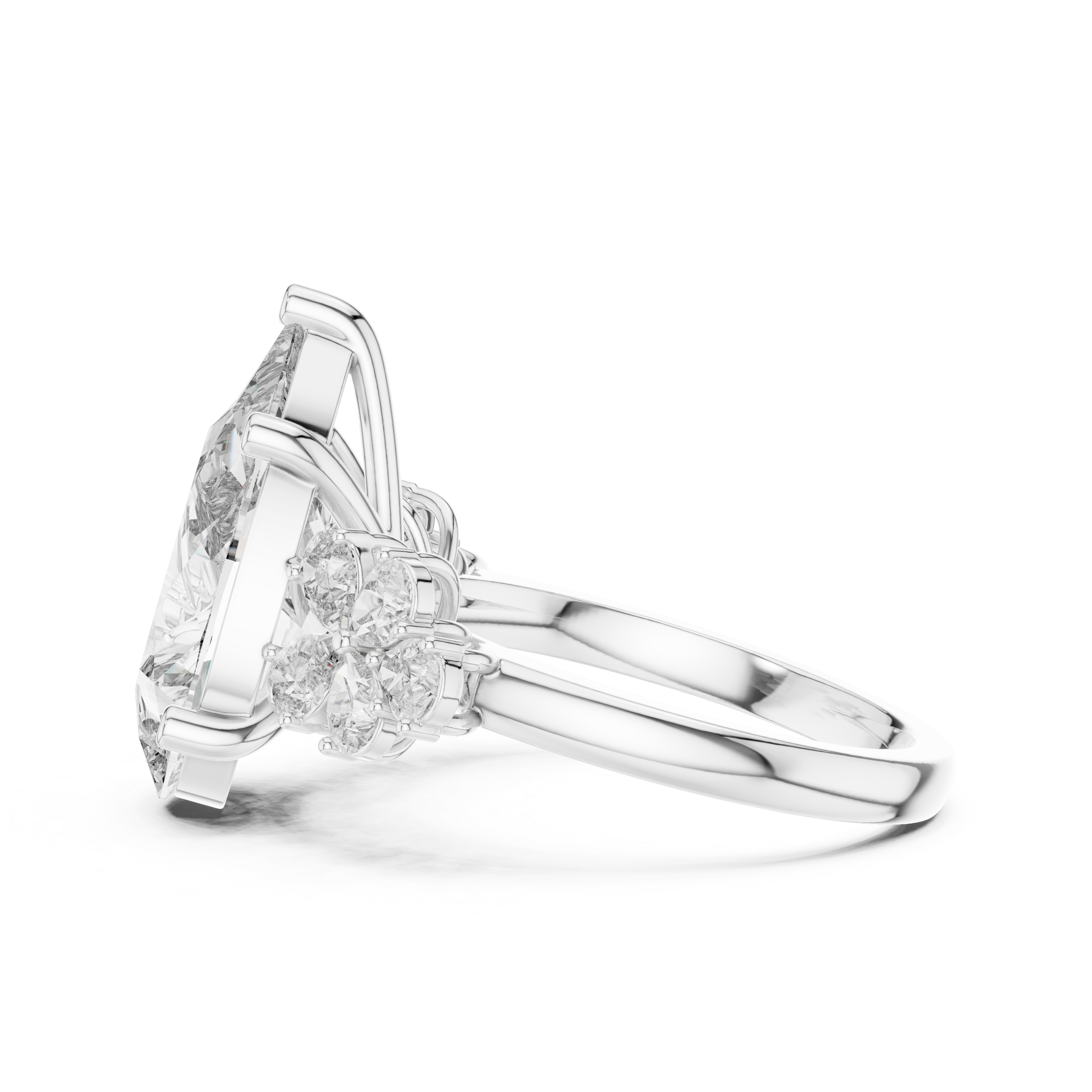 Floral-Inspired Pear-Shaped Diamond Ring