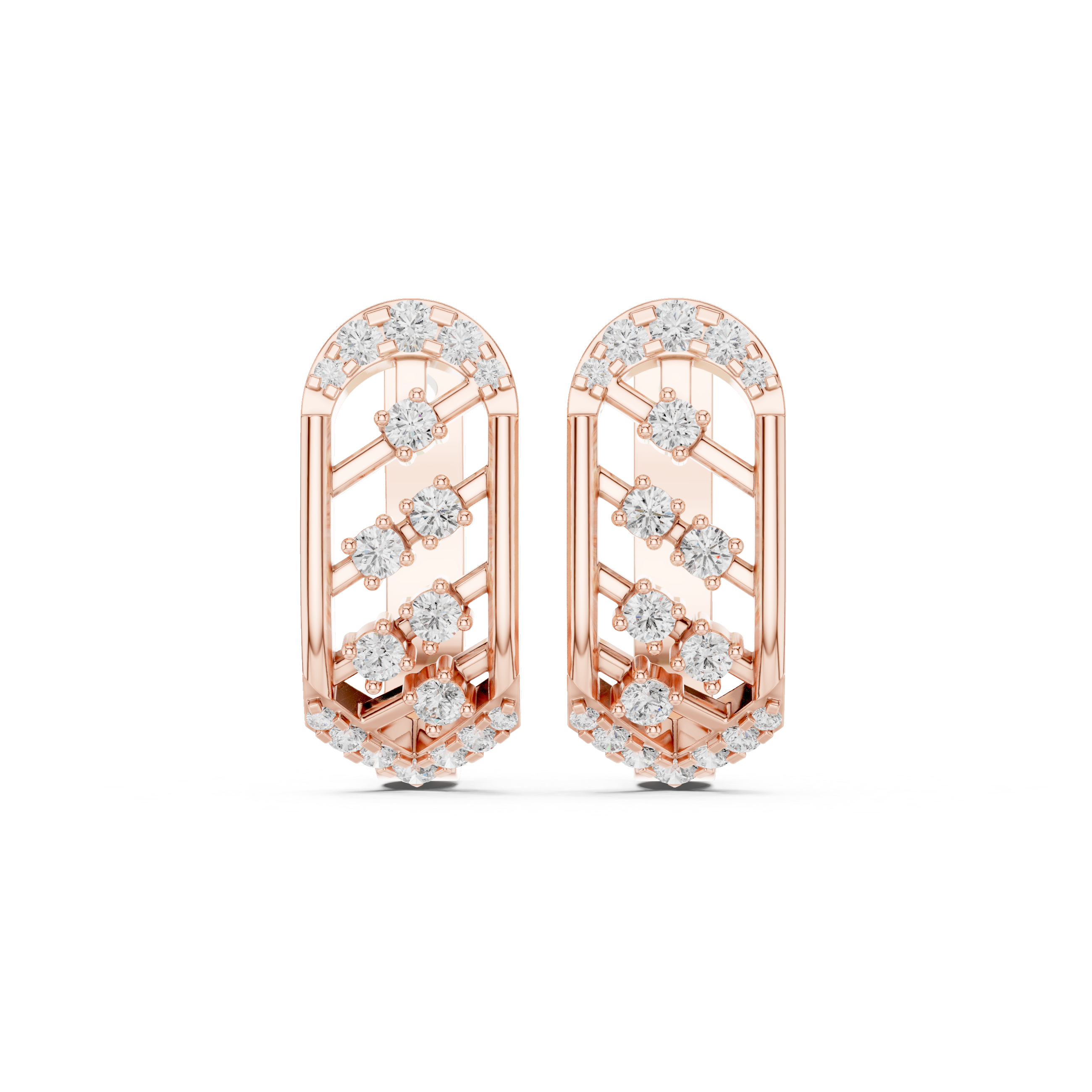 Elegant elongated earrings with sparkling