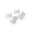 Wave-shaped diamond stud earrings.