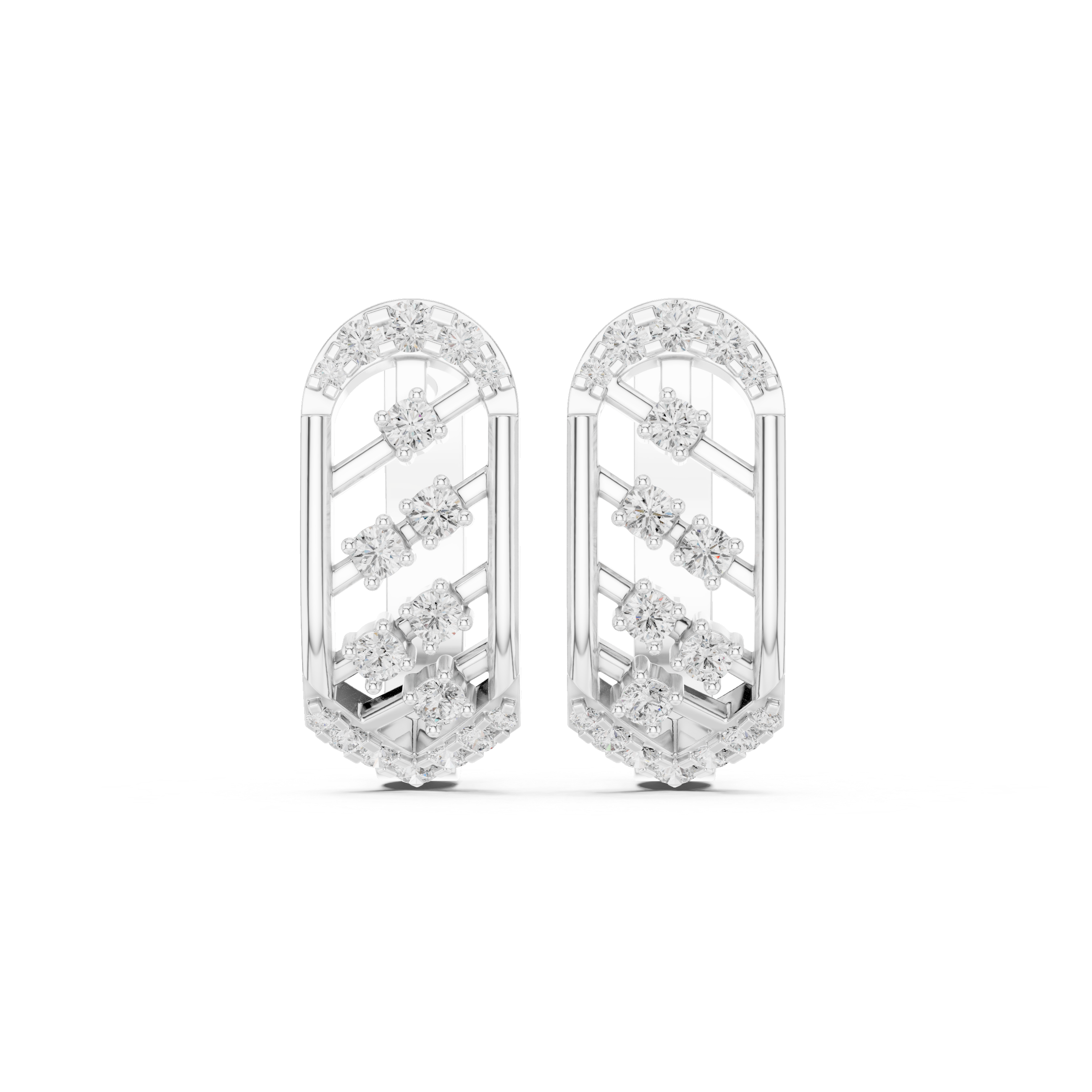 Elegant elongated earrings with sparkling