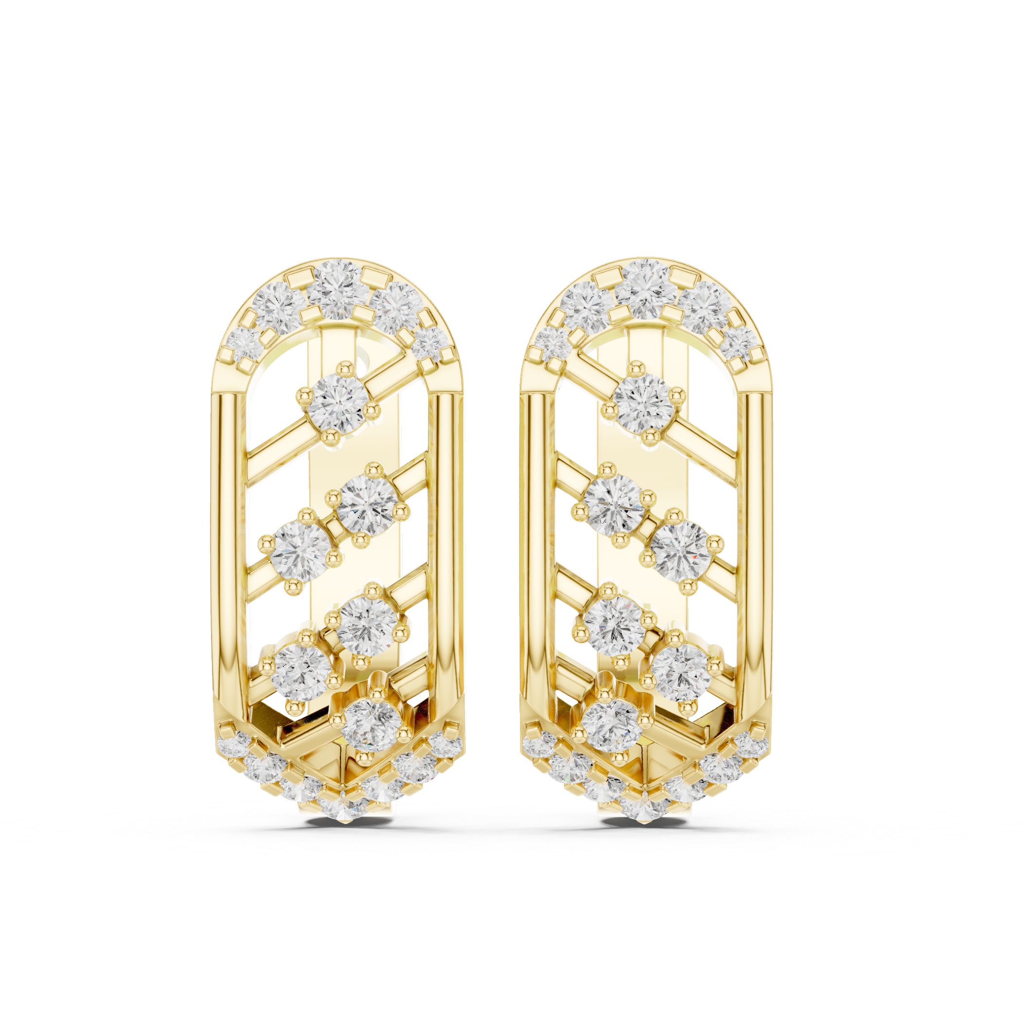 Elegant elongated earrings with sparkling