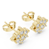 Geometric cluster diamond stud earrings.