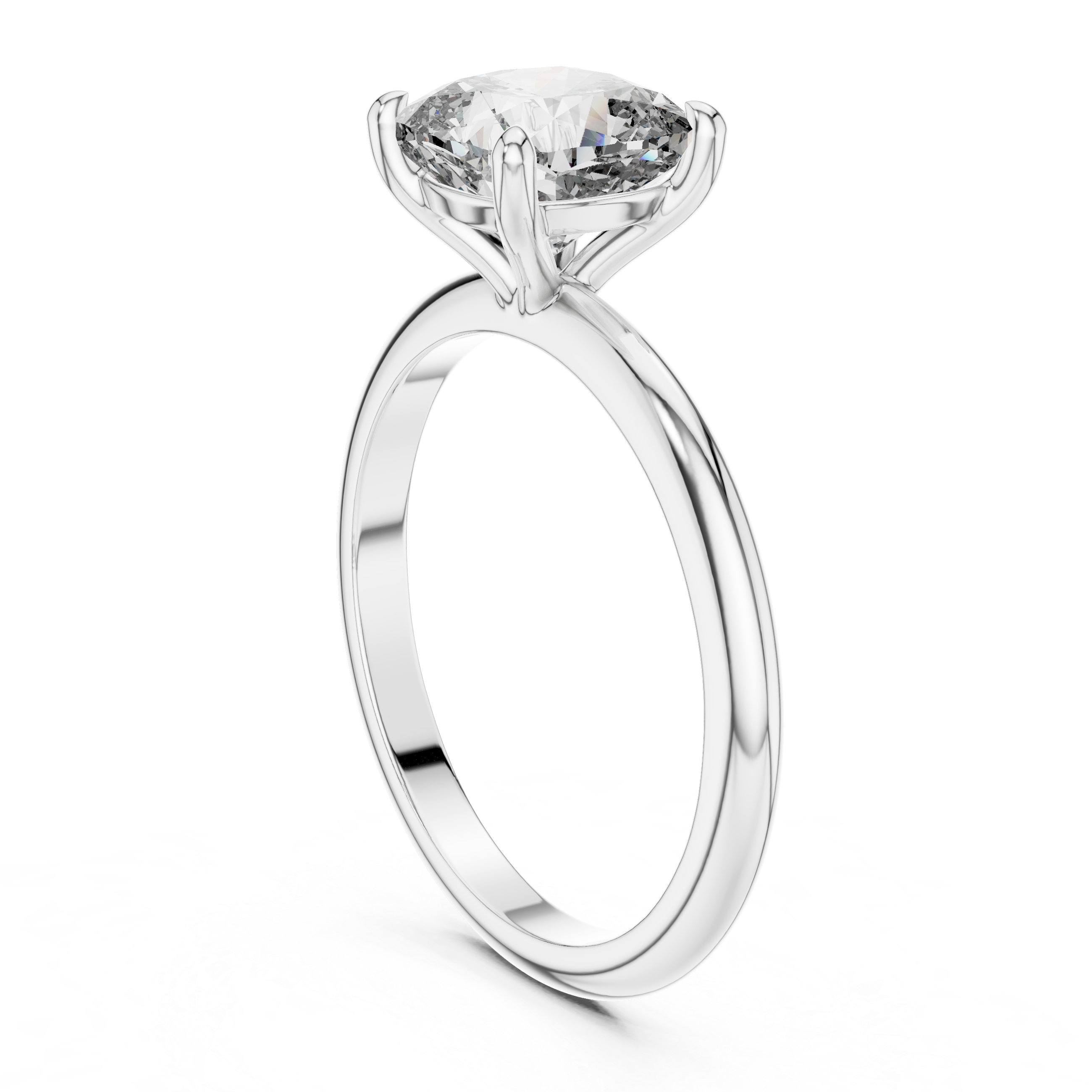 Classic Solitaire Engagement Ring with Cushion-Cut Diamond.