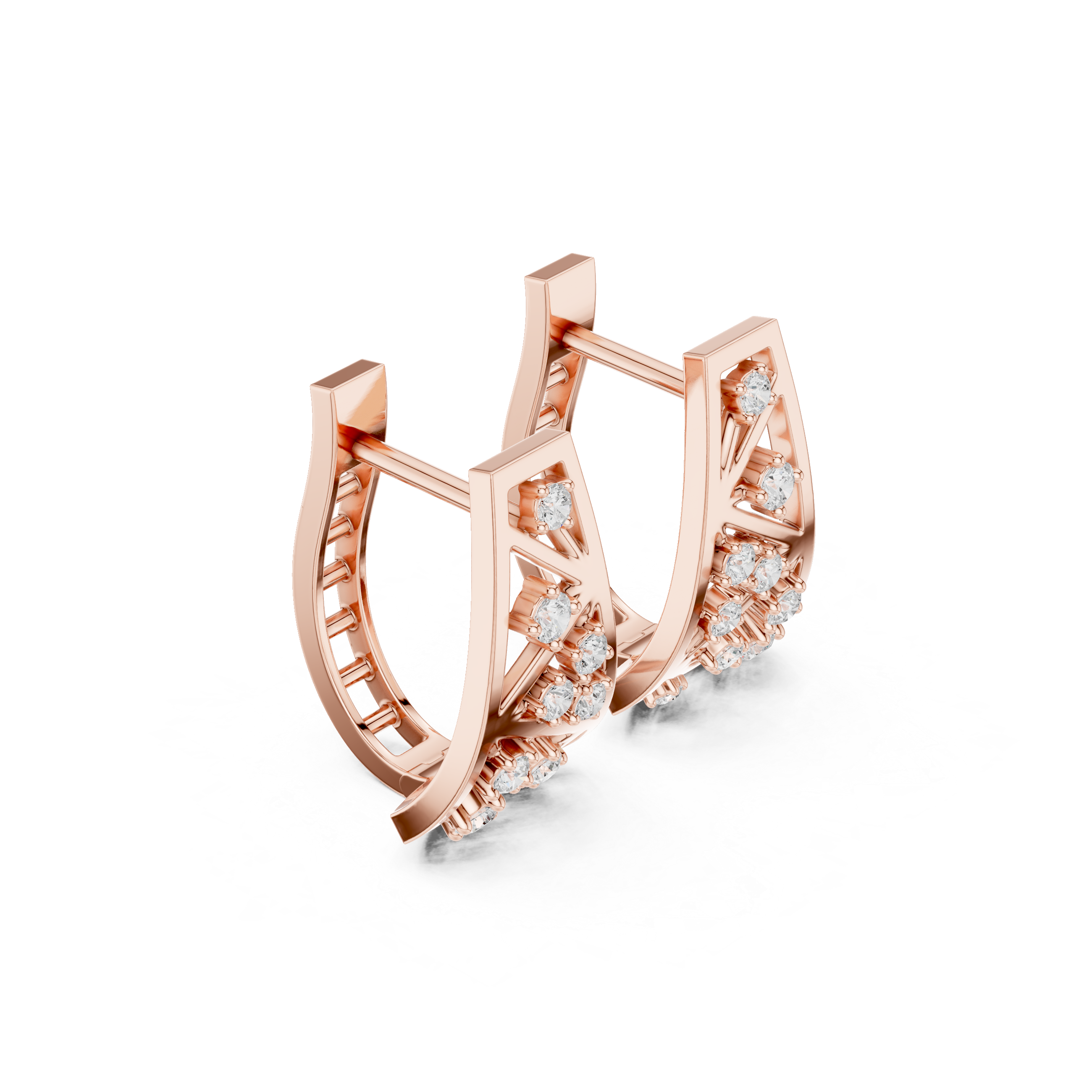 Diagonal rows of sparkling round-cut diamonds.