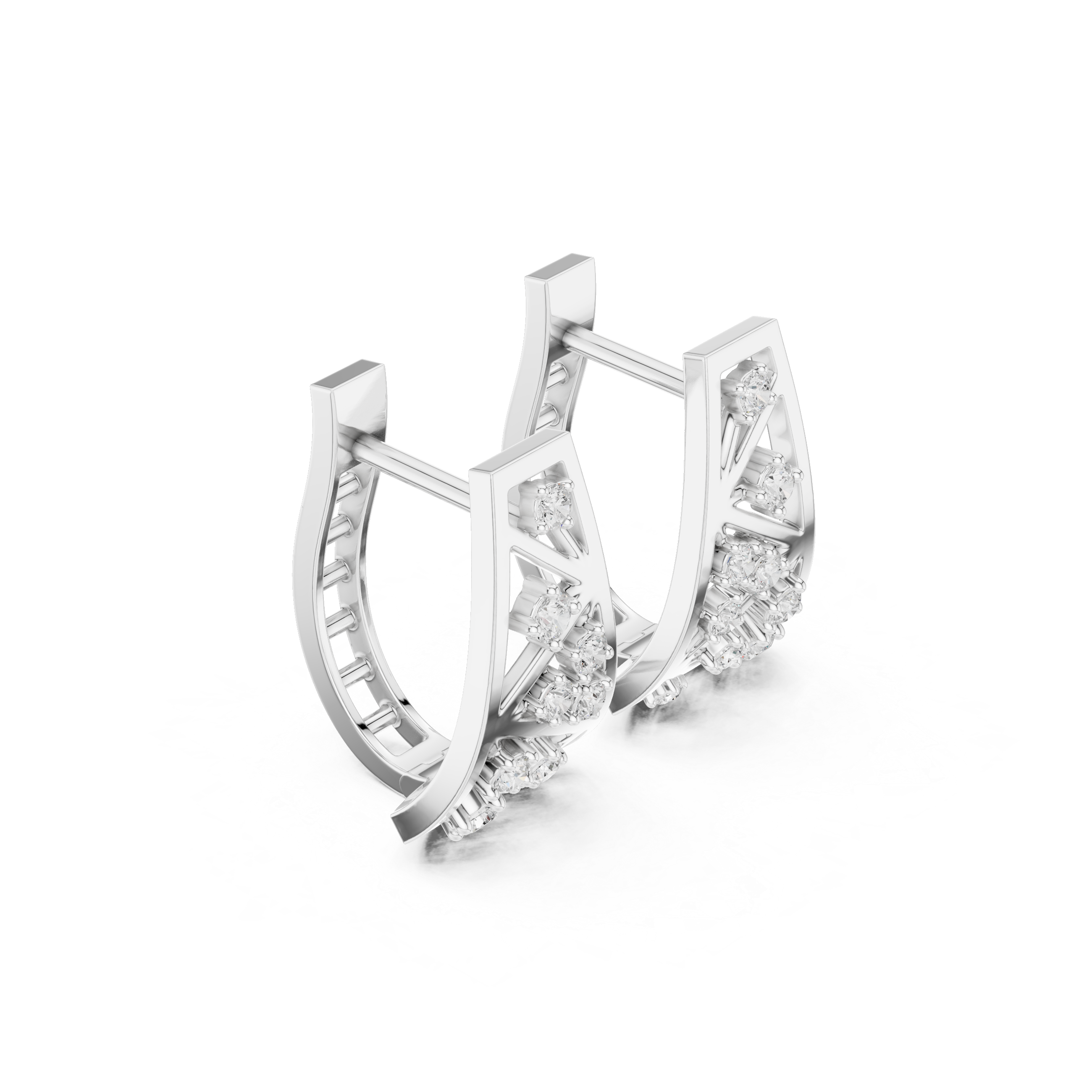 Diagonal rows of sparkling round-cut diamonds.
