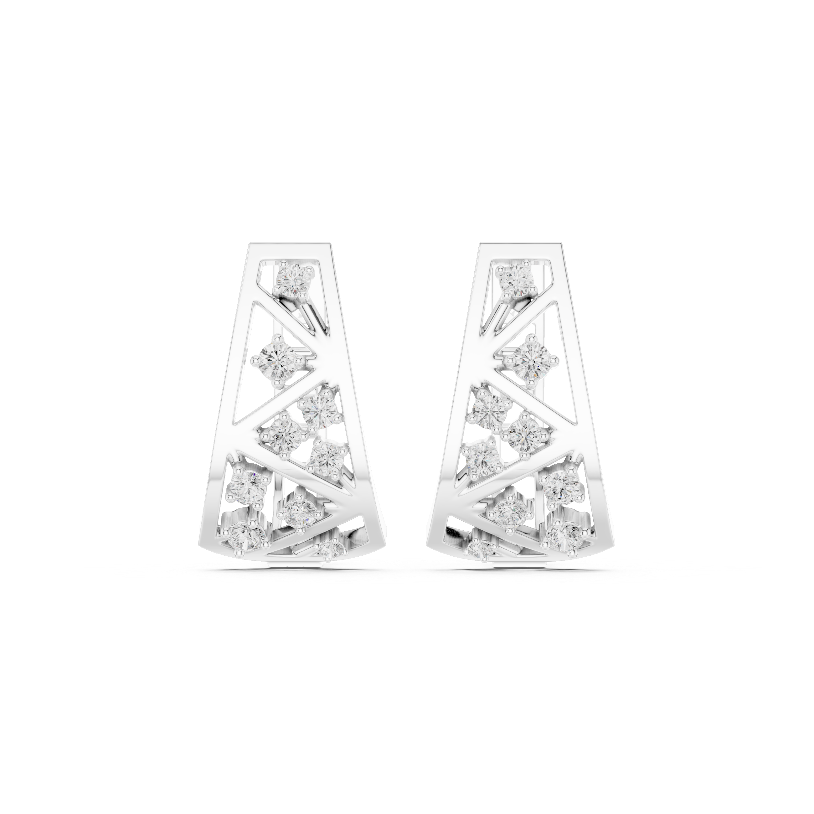 Diagonal rows of sparkling round-cut diamonds.