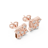 Grid-style diamond cluster stud earrings