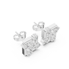 Grid-style diamond cluster stud earrings