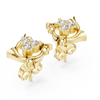 Swirl design diamond cluster stud earrings.