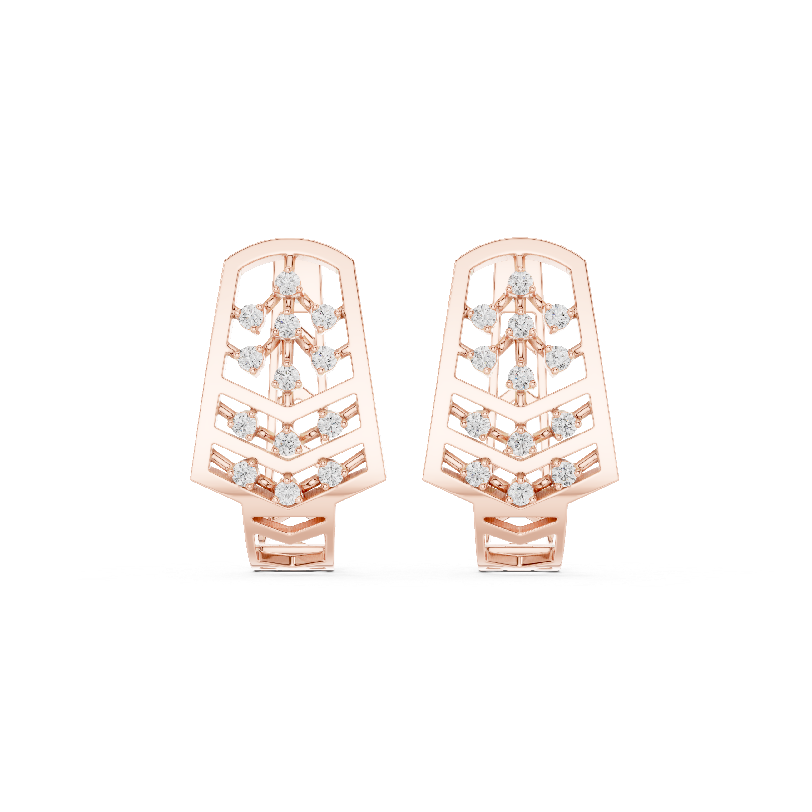 chevron-cutouts and cascading diamond clusters.