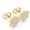 Multi-diamond cluster stud earrings.