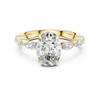 Oval-Cut Diamond Engagement Ring with Marquise-Cut Diamond Band.