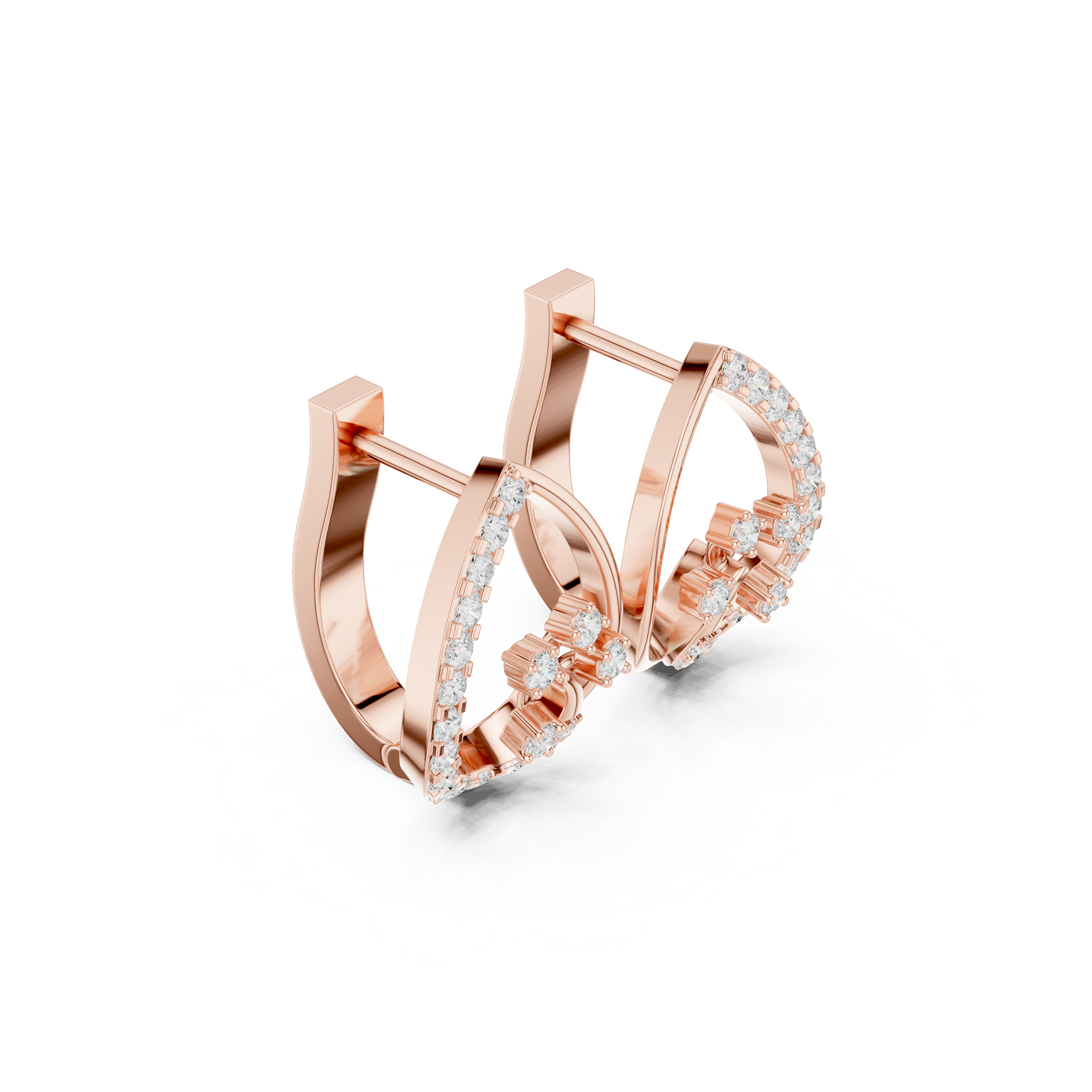 teardrop earrings with pavé diamond borders