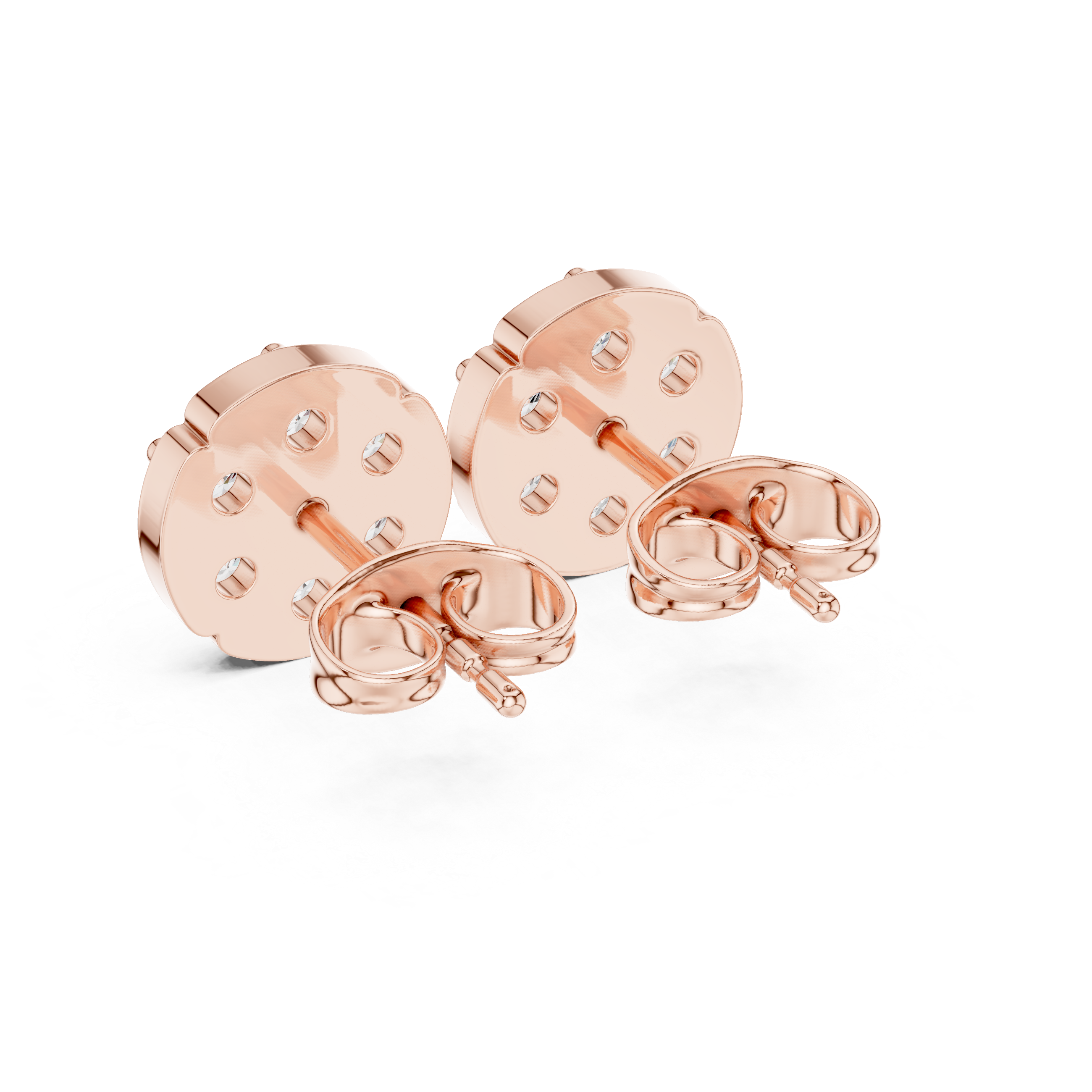 clustered round diamonds in a floral design.