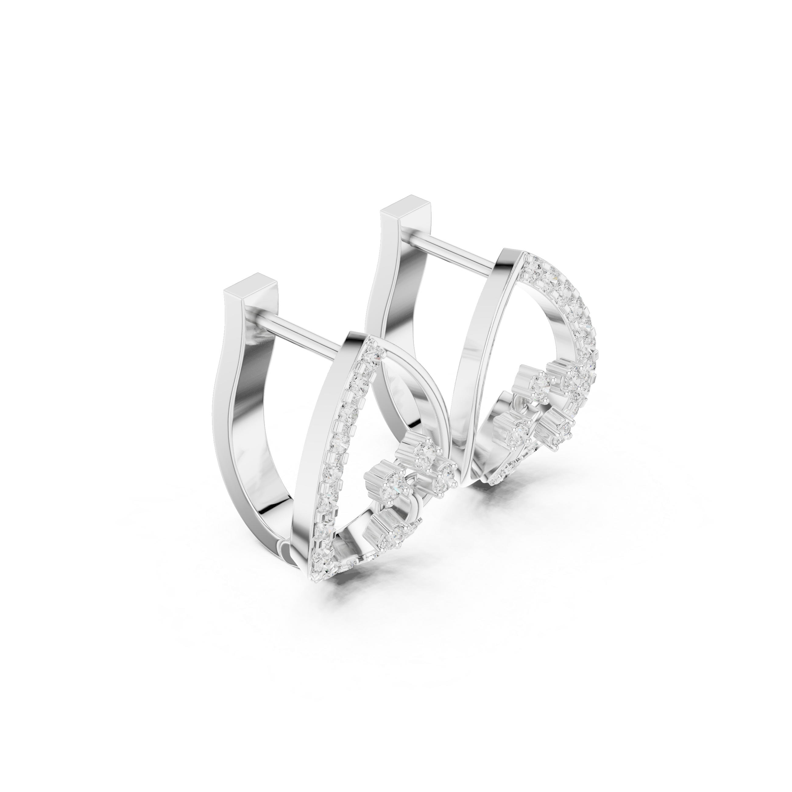 teardrop earrings with pavé diamond borders