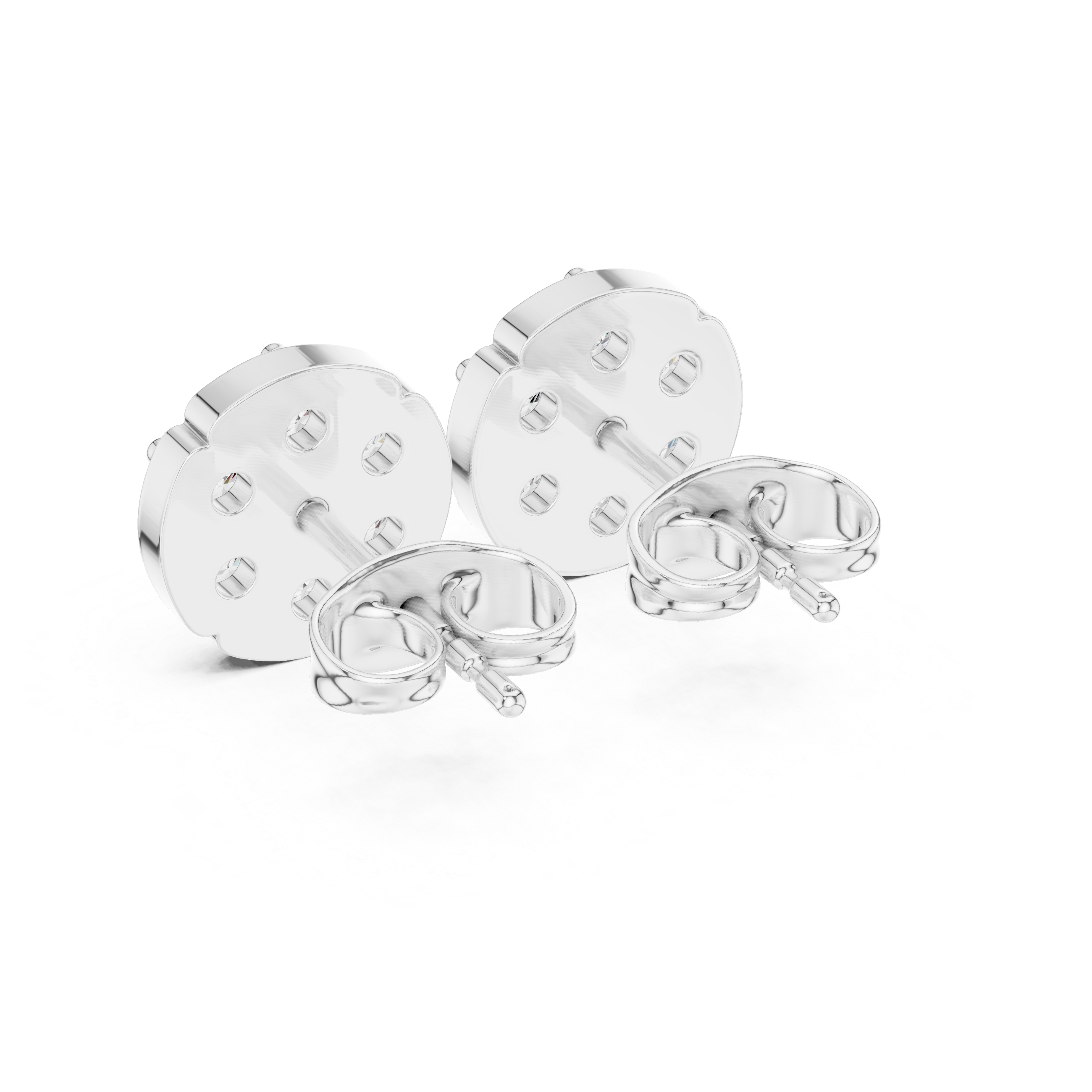 clustered round diamonds in a floral design.