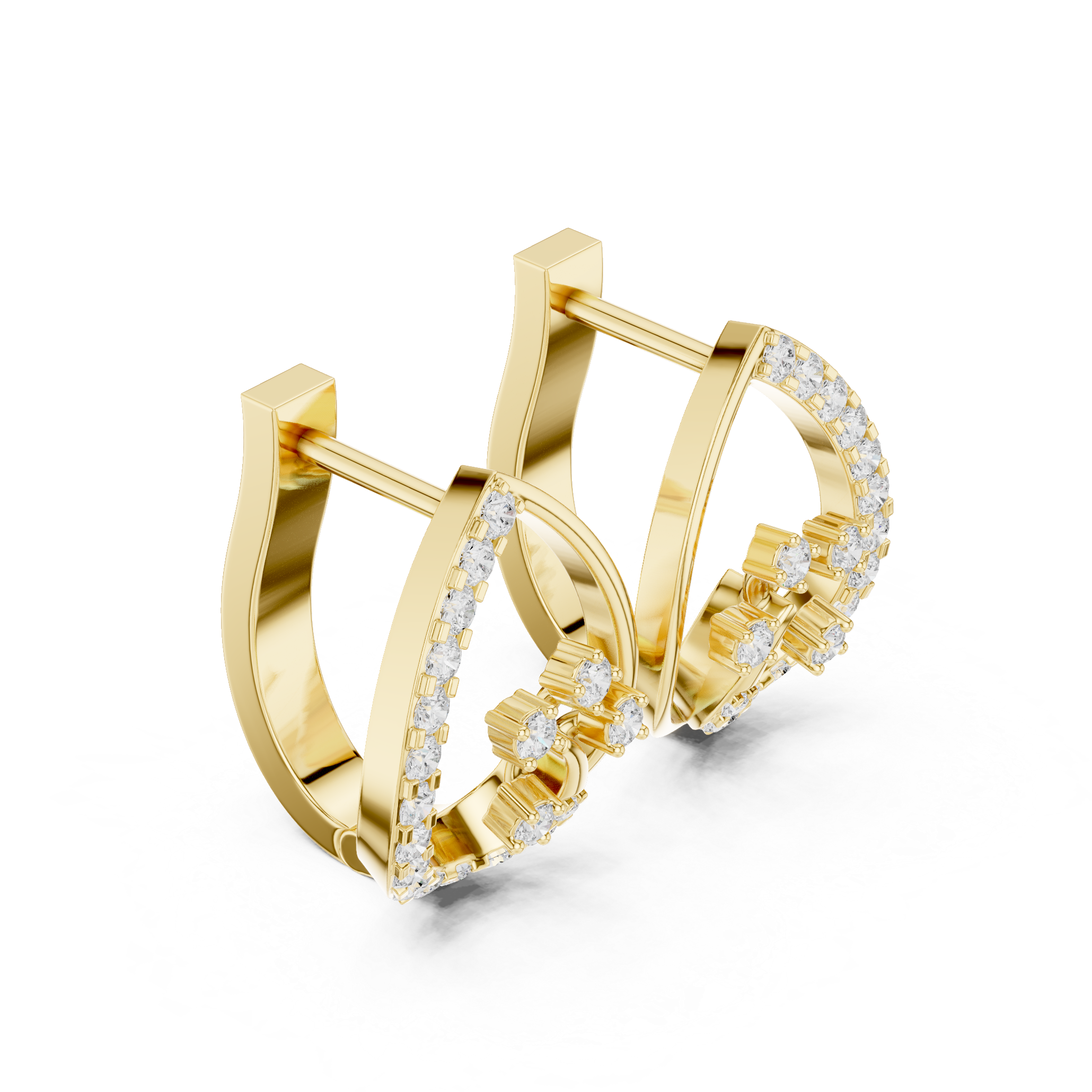teardrop earrings with pavé diamond borders