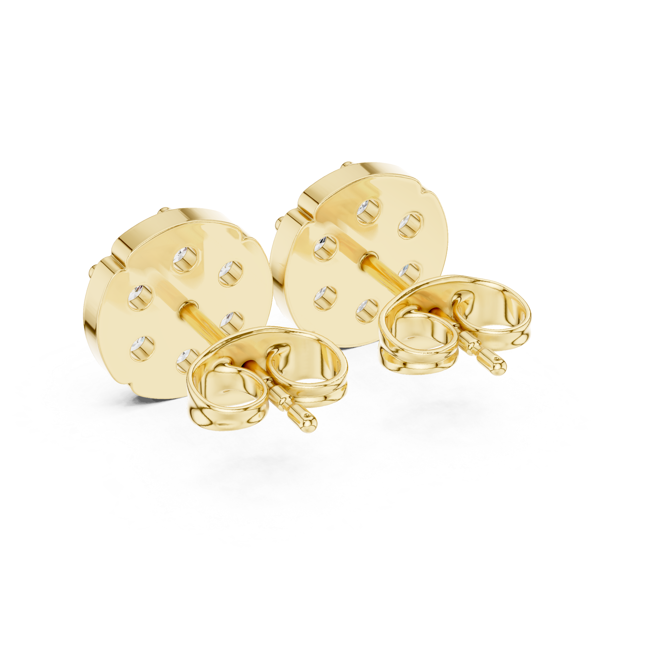 clustered round diamonds in a floral design.