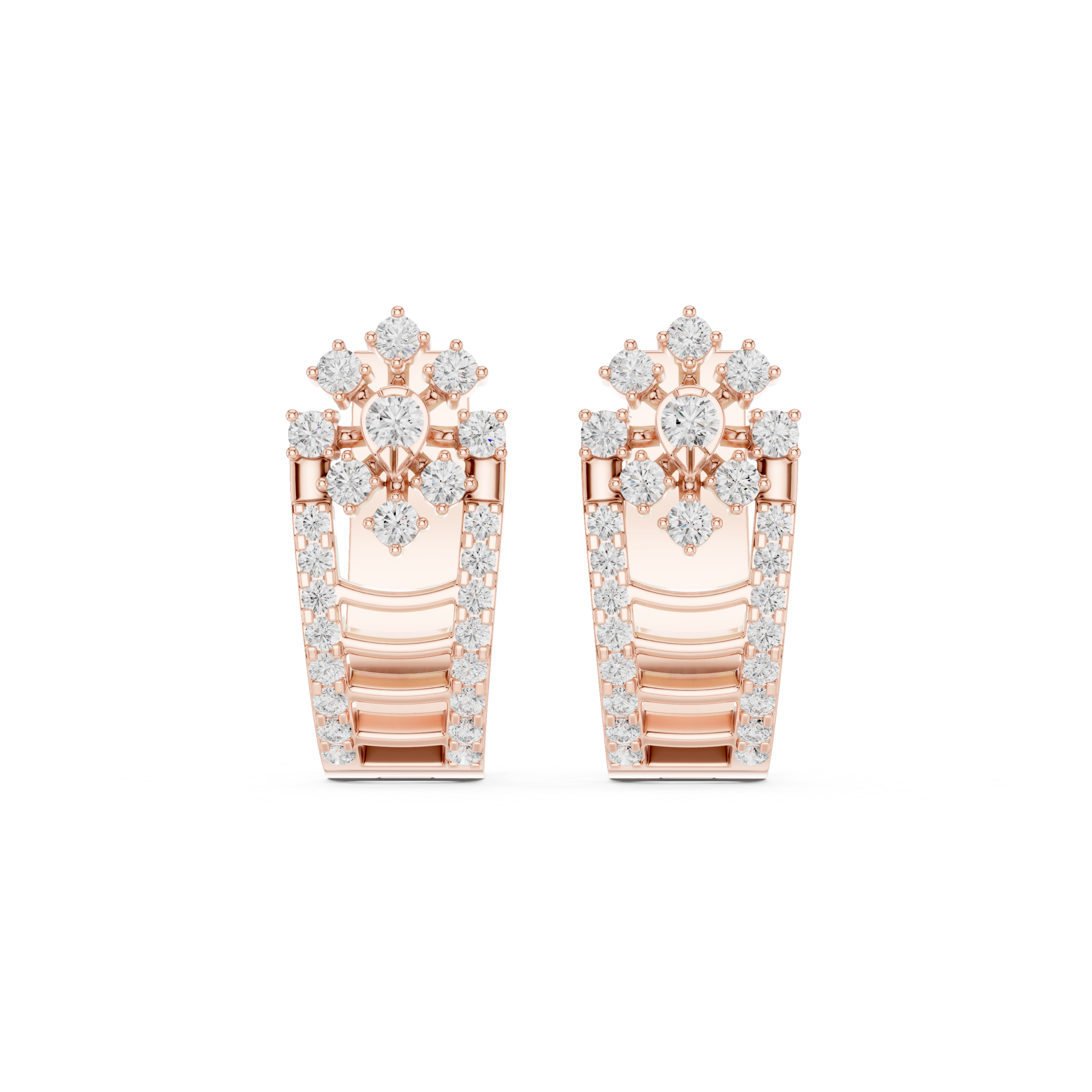 floral diamond cluster centerpiece and diamond-studded edges.
