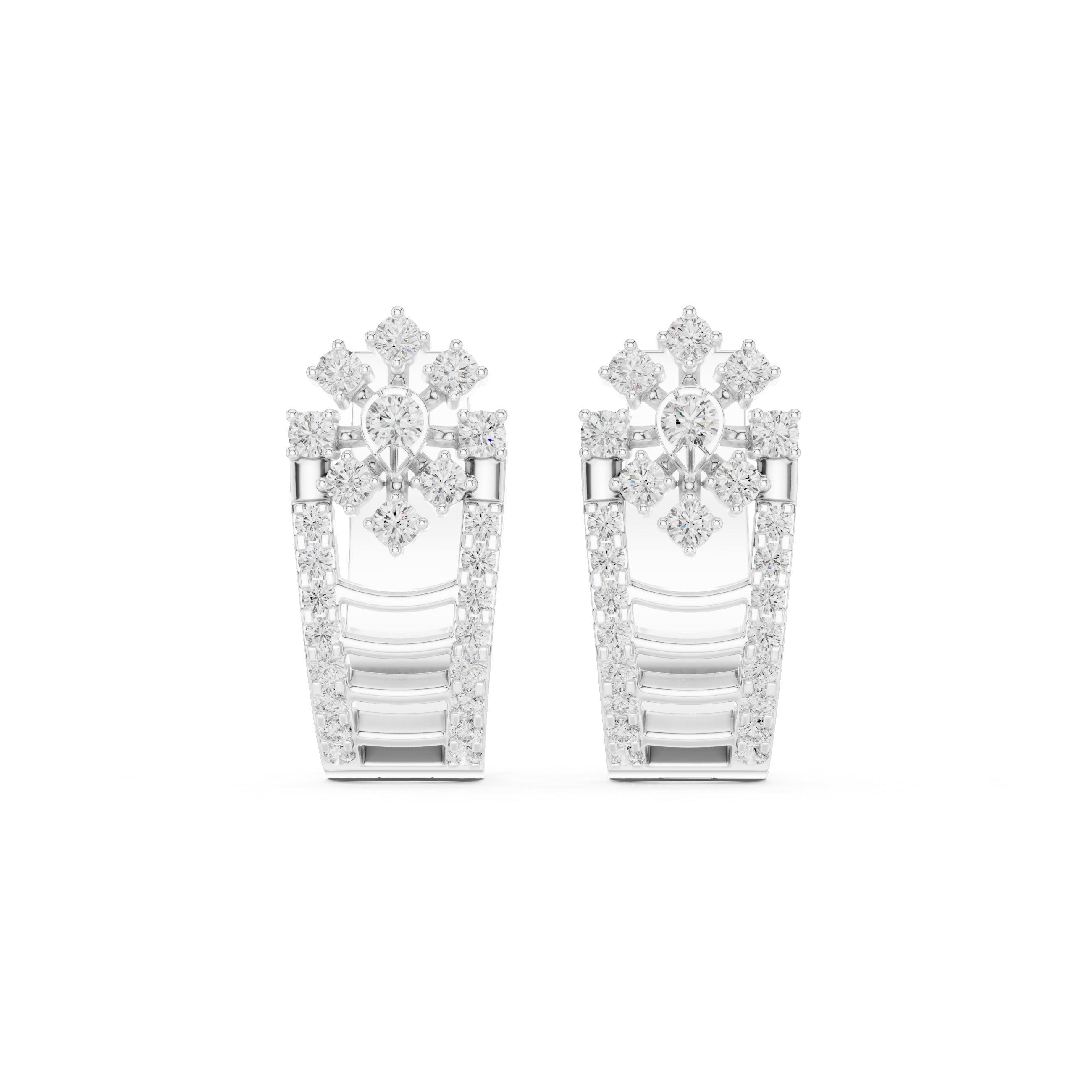 floral diamond cluster centerpiece and diamond-studded edges.