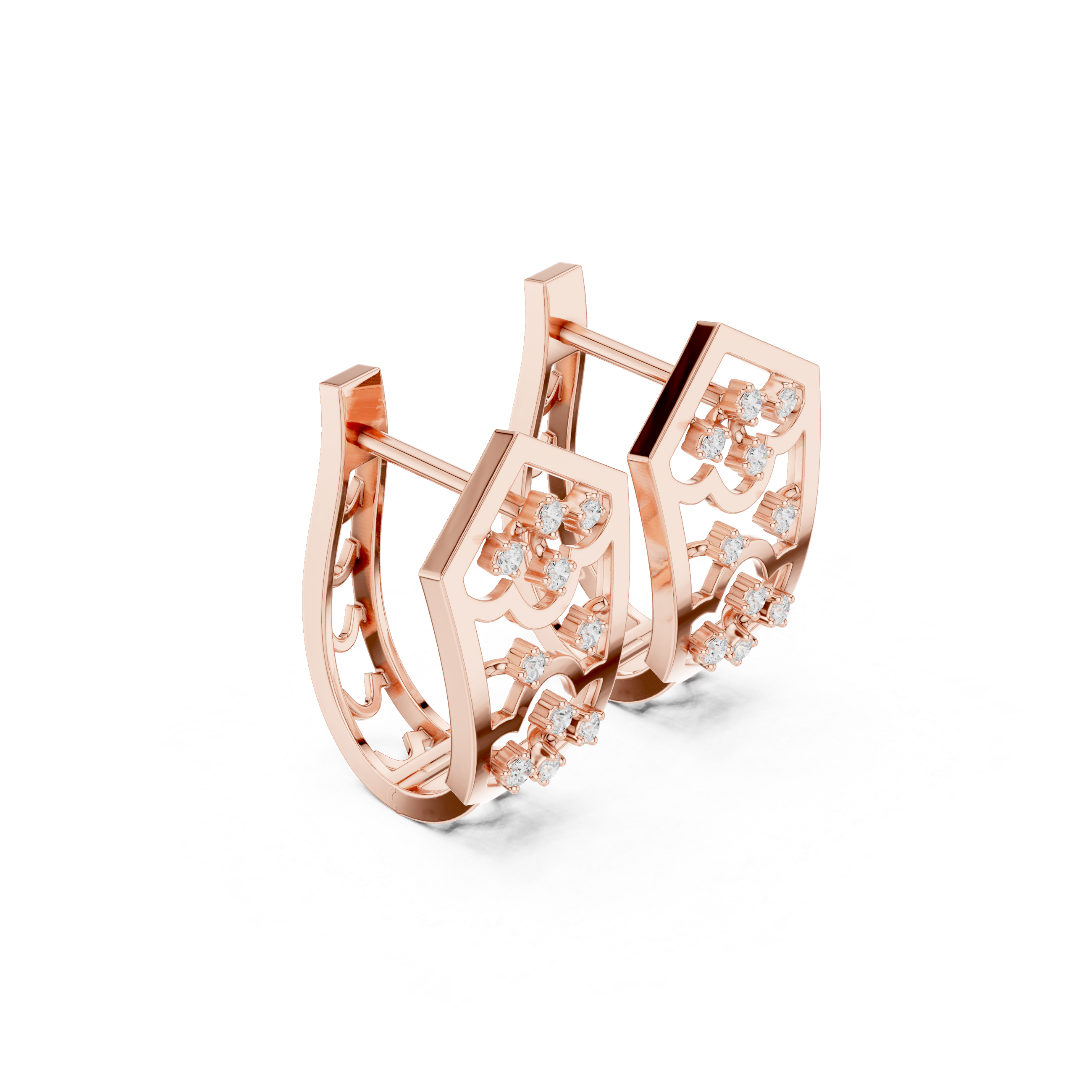 intricate openwork and scattered diamond clusters.