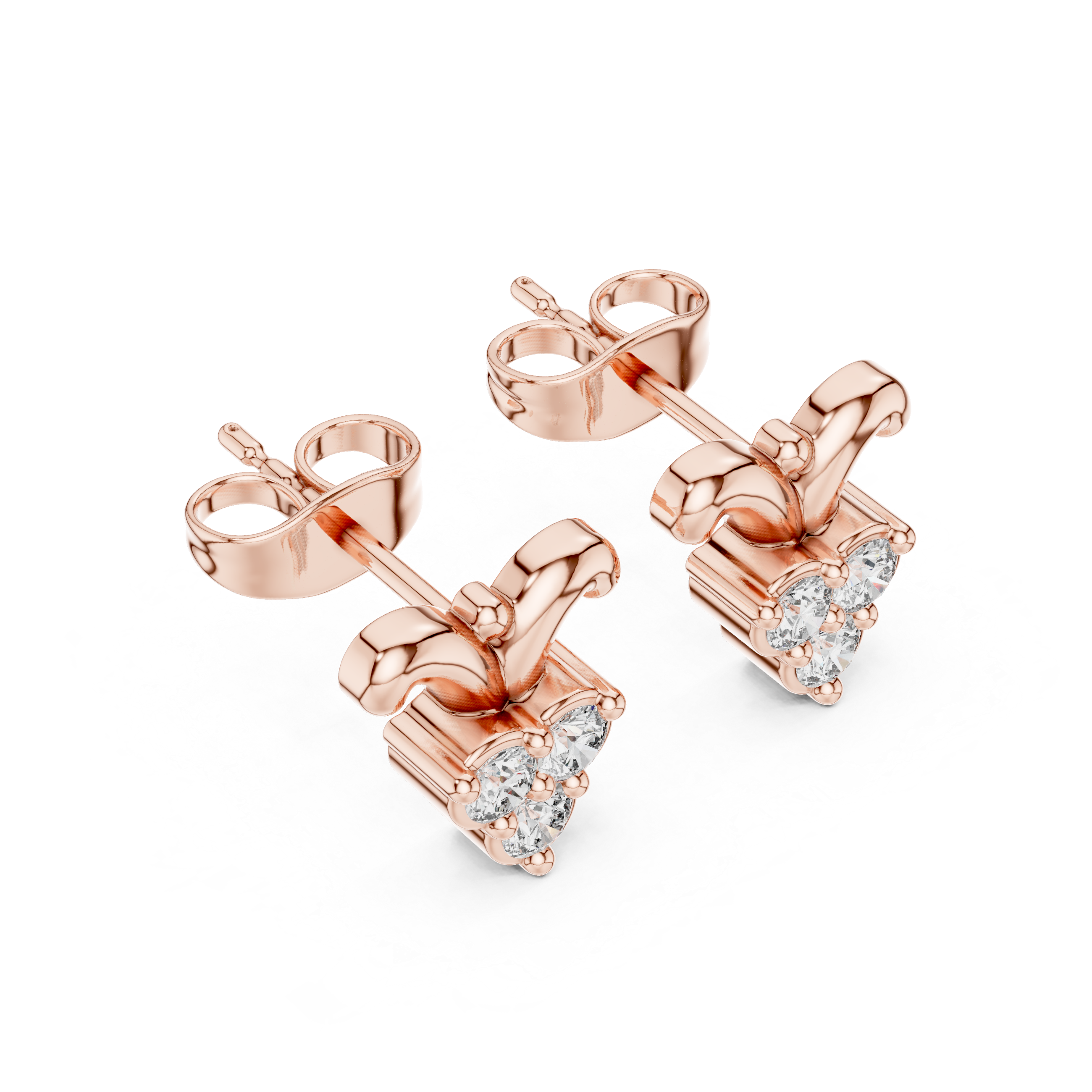 Cherished Rose Gold Diamond Studs