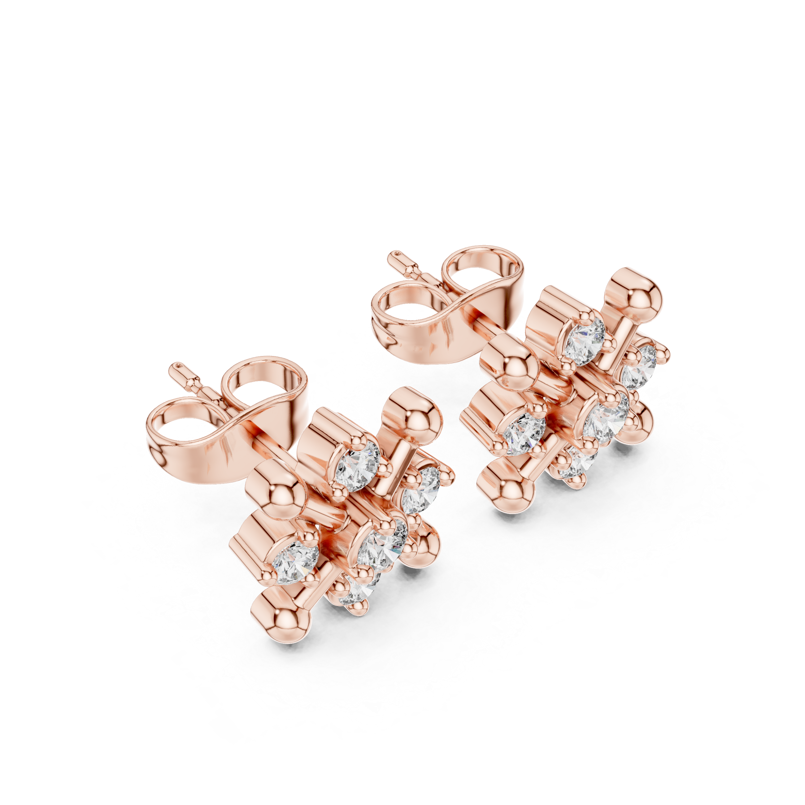 Celestial Floral Rose Gold Earrings
