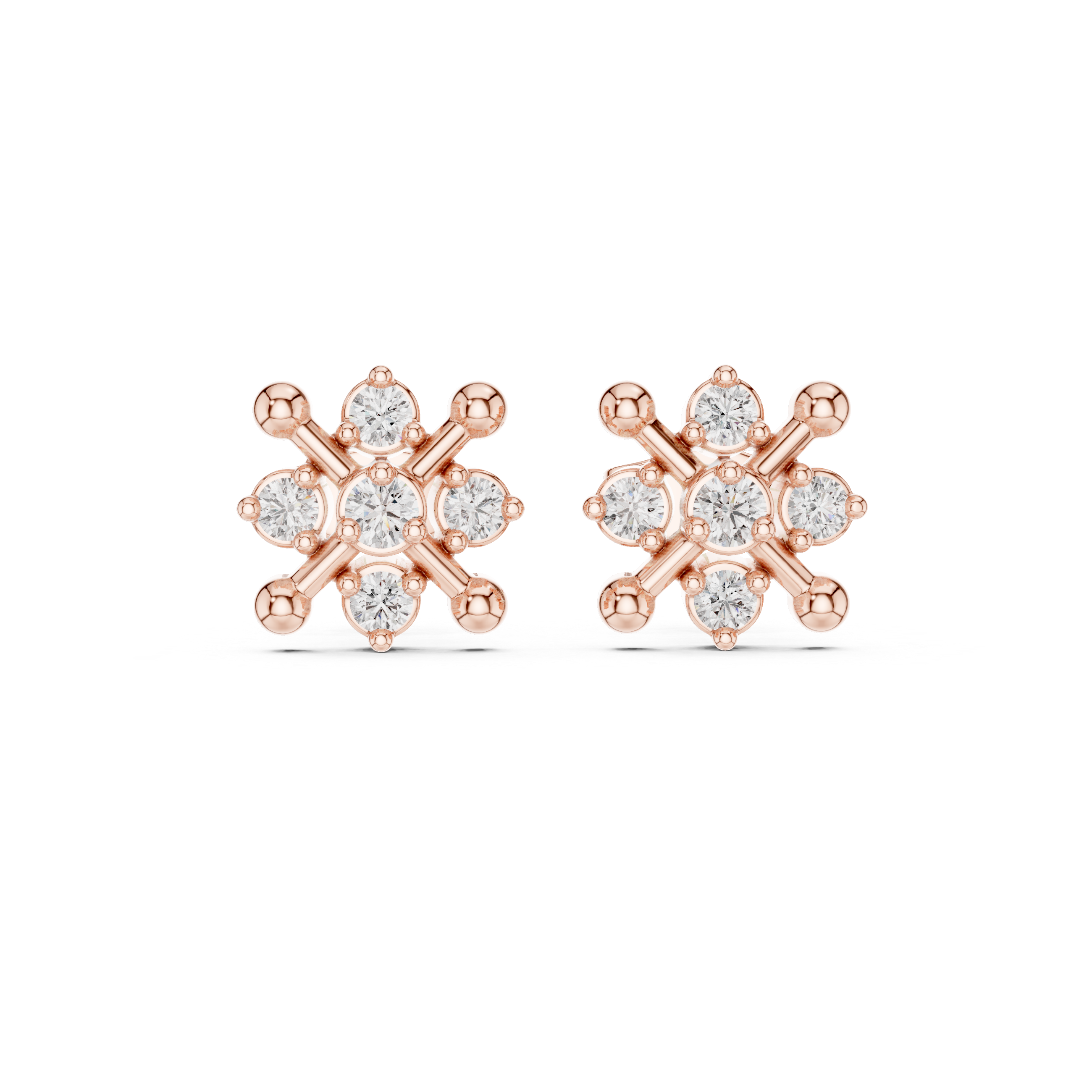 Celestial Floral Rose Gold Earrings