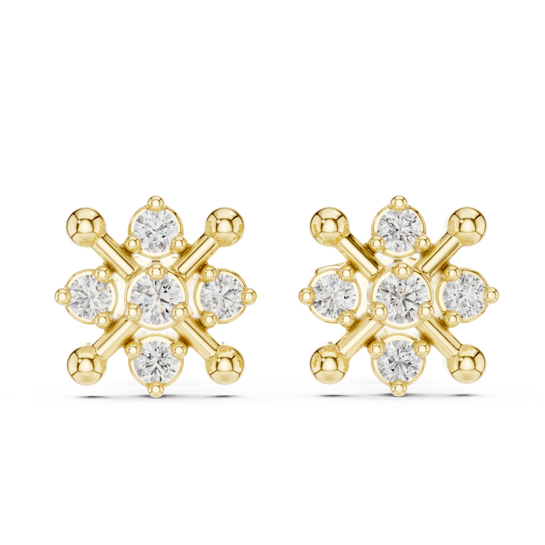 Celestial Floral Rose Gold Earrings