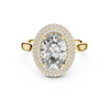 Oval Double Halo Diamond Engagement Ring.