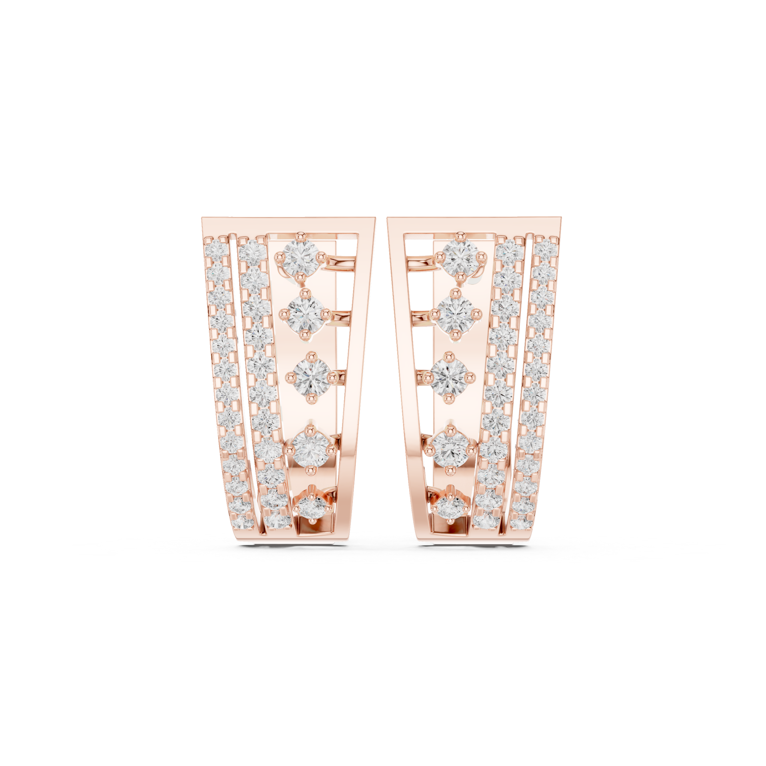 parallel diamond lines and scattered diamond clusters.