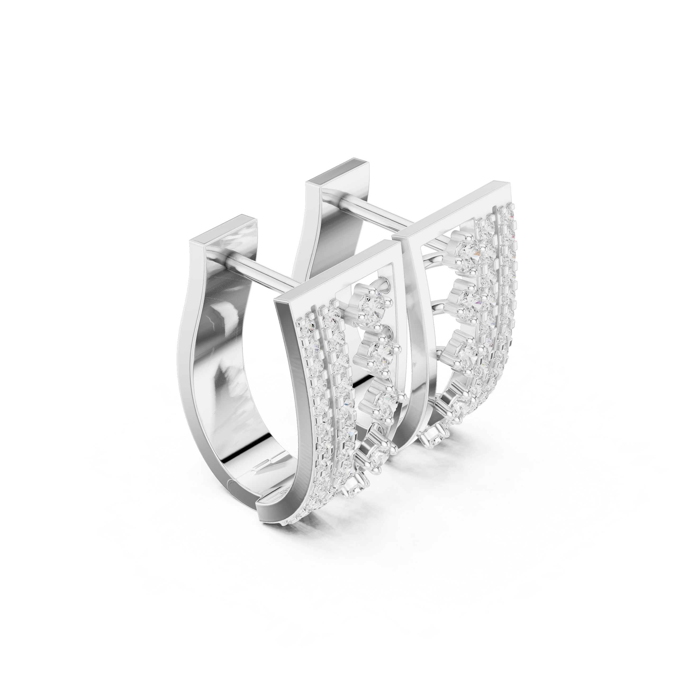 parallel diamond lines and scattered diamond clusters.