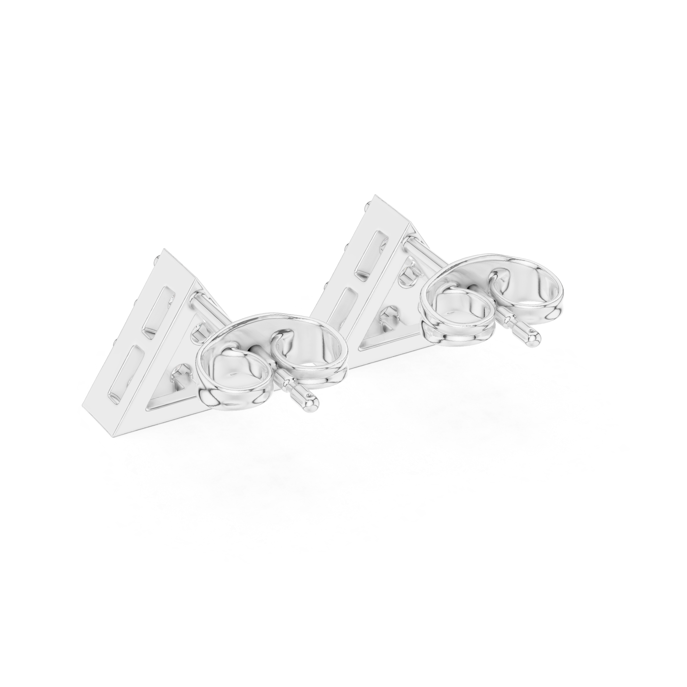 Modern Geometric Diamond Stud Earrings