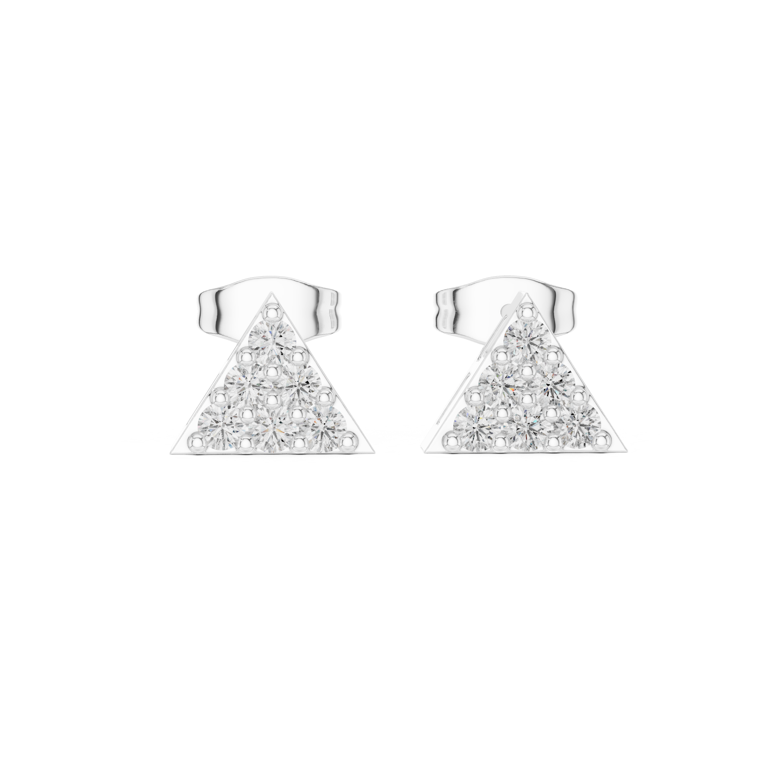 Modern Geometric Diamond Stud Earrings