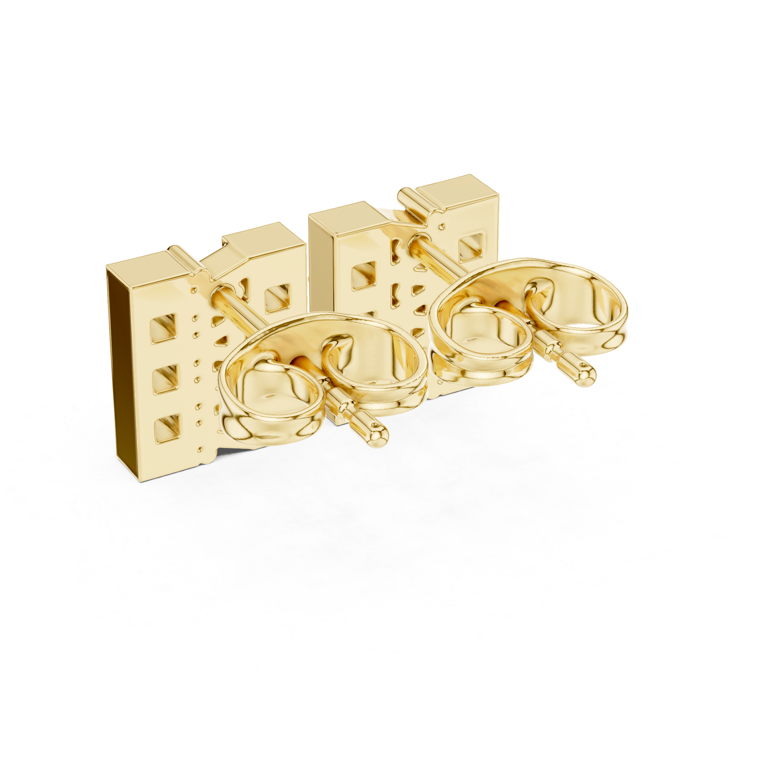 Bar Stud Earrings with Diamond Accents