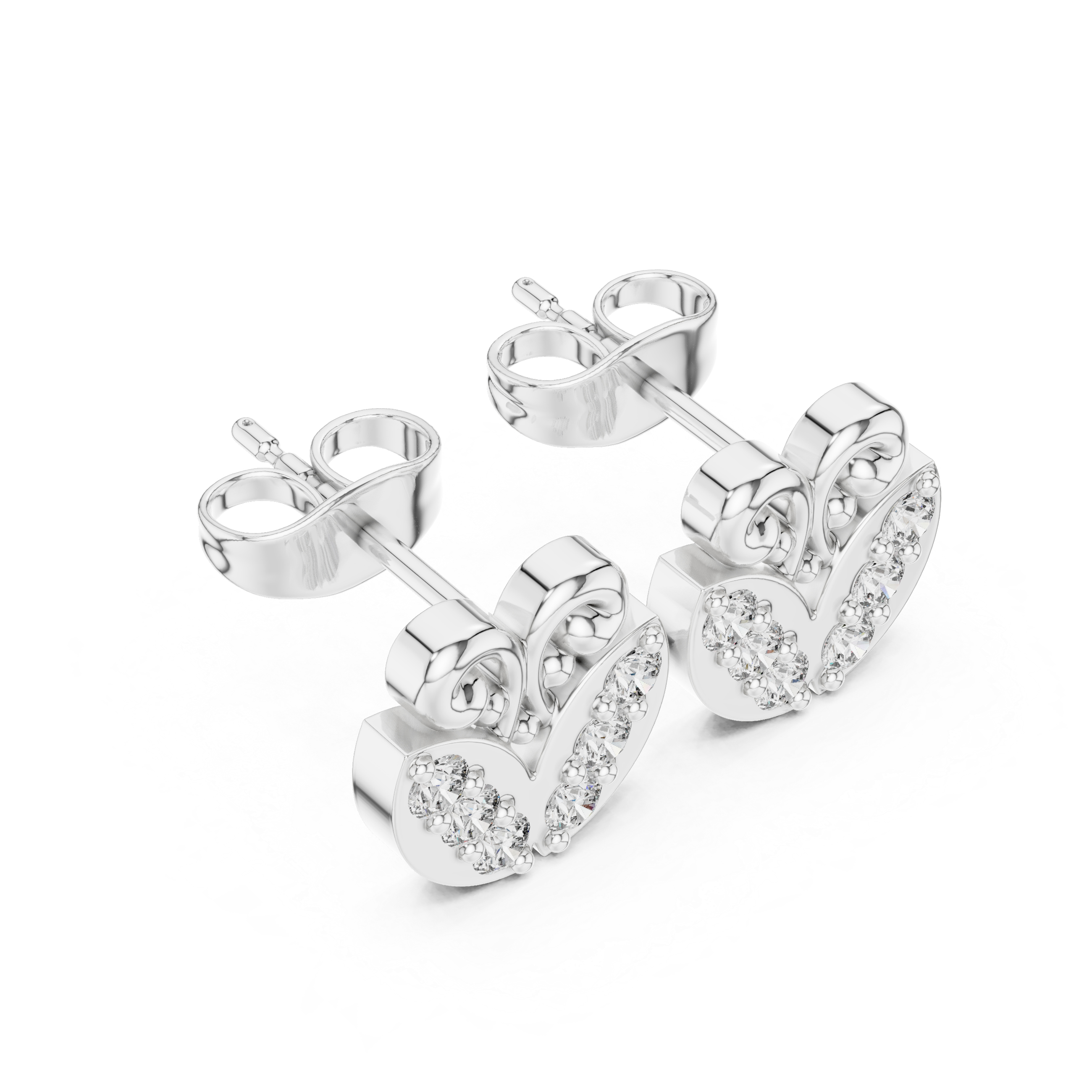 Ornate Stud Earrings with Sparkling Gemstones