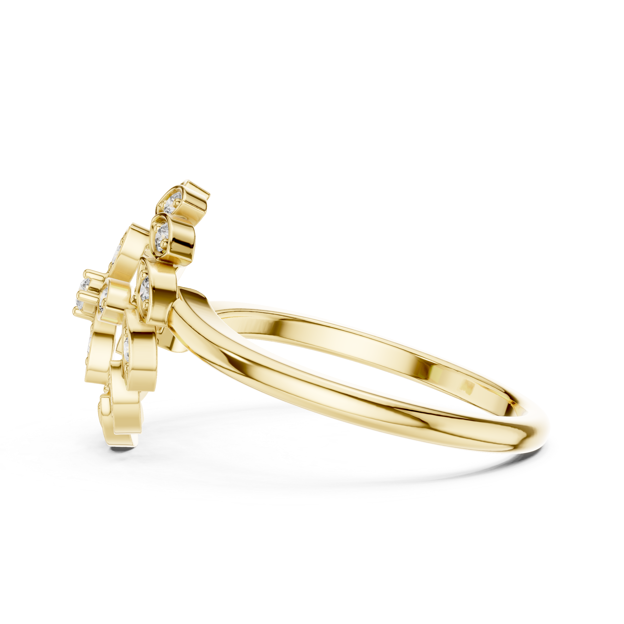 Floral Diamond Cluster Ring