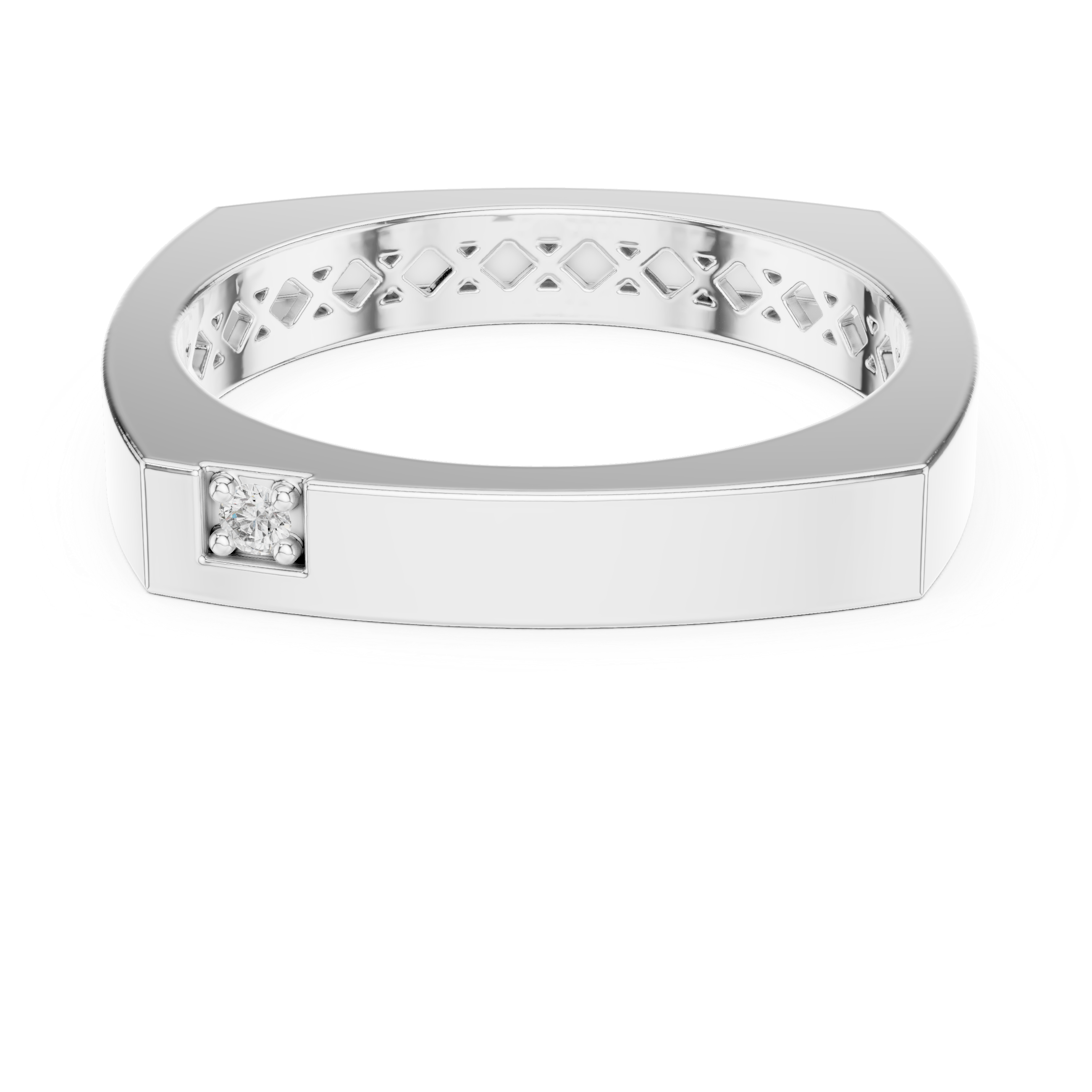 Minimalist Rose Gold Diamond Band Ring