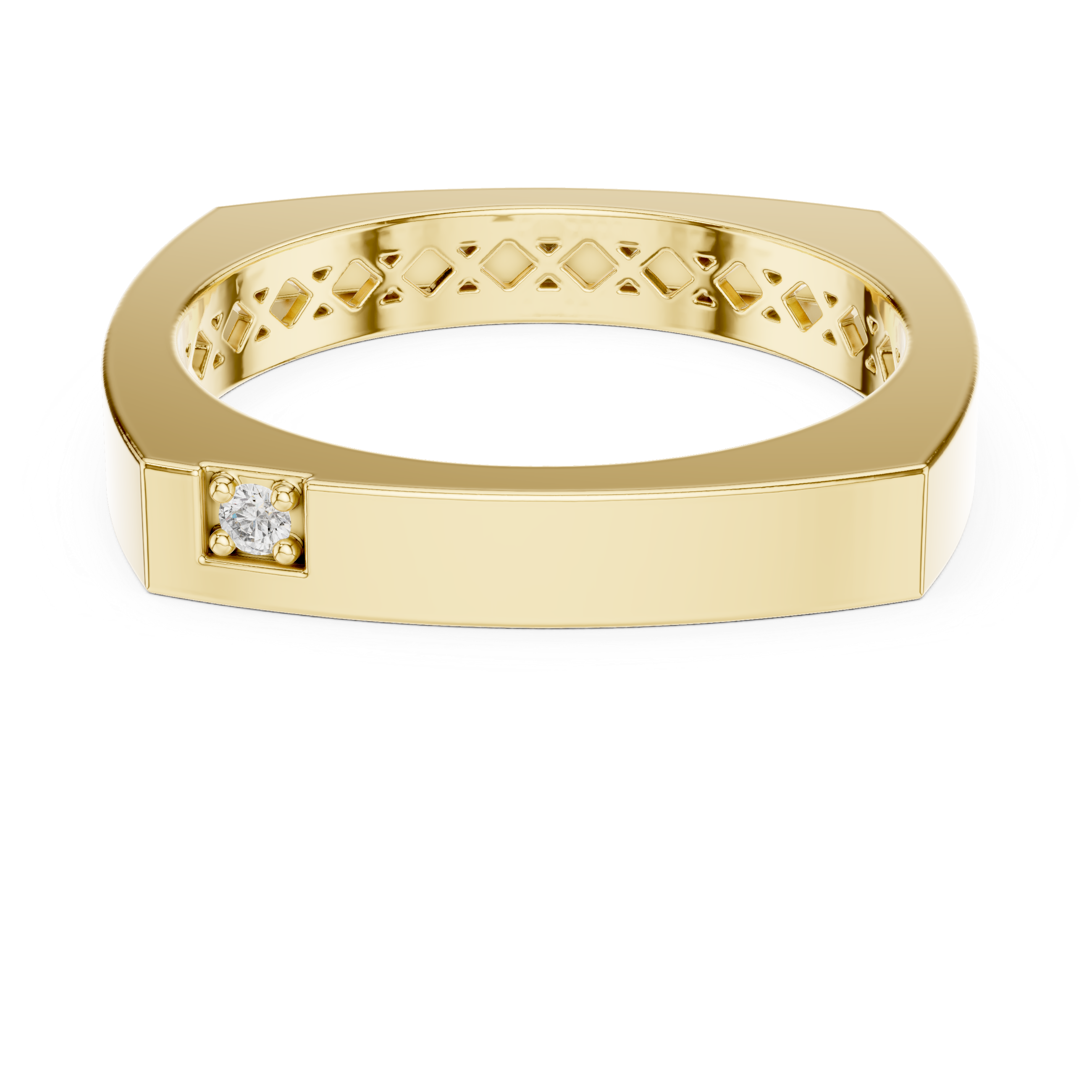 Minimalist Rose Gold Diamond Band Ring