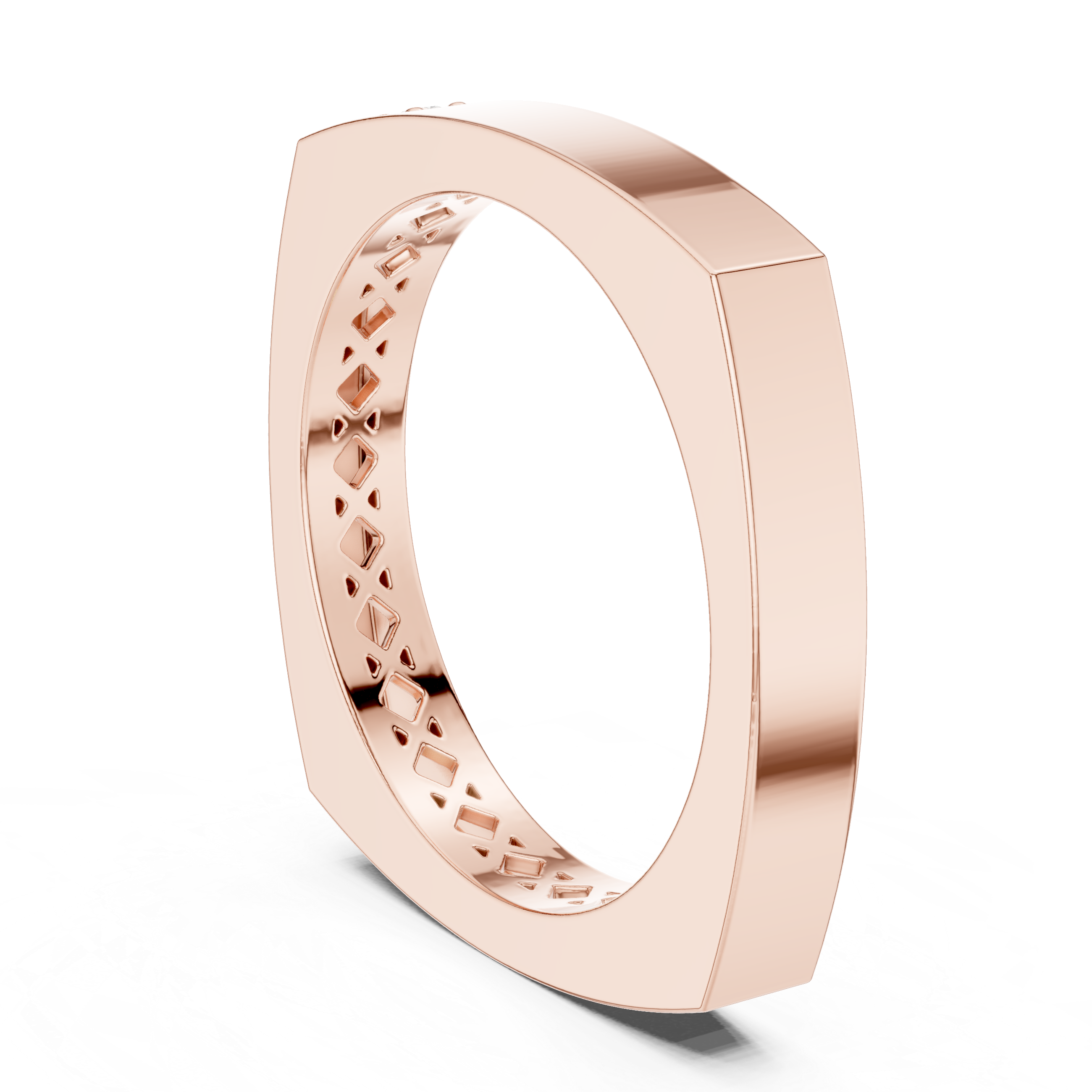 Minimalist Rose Gold Diamond Band Ring