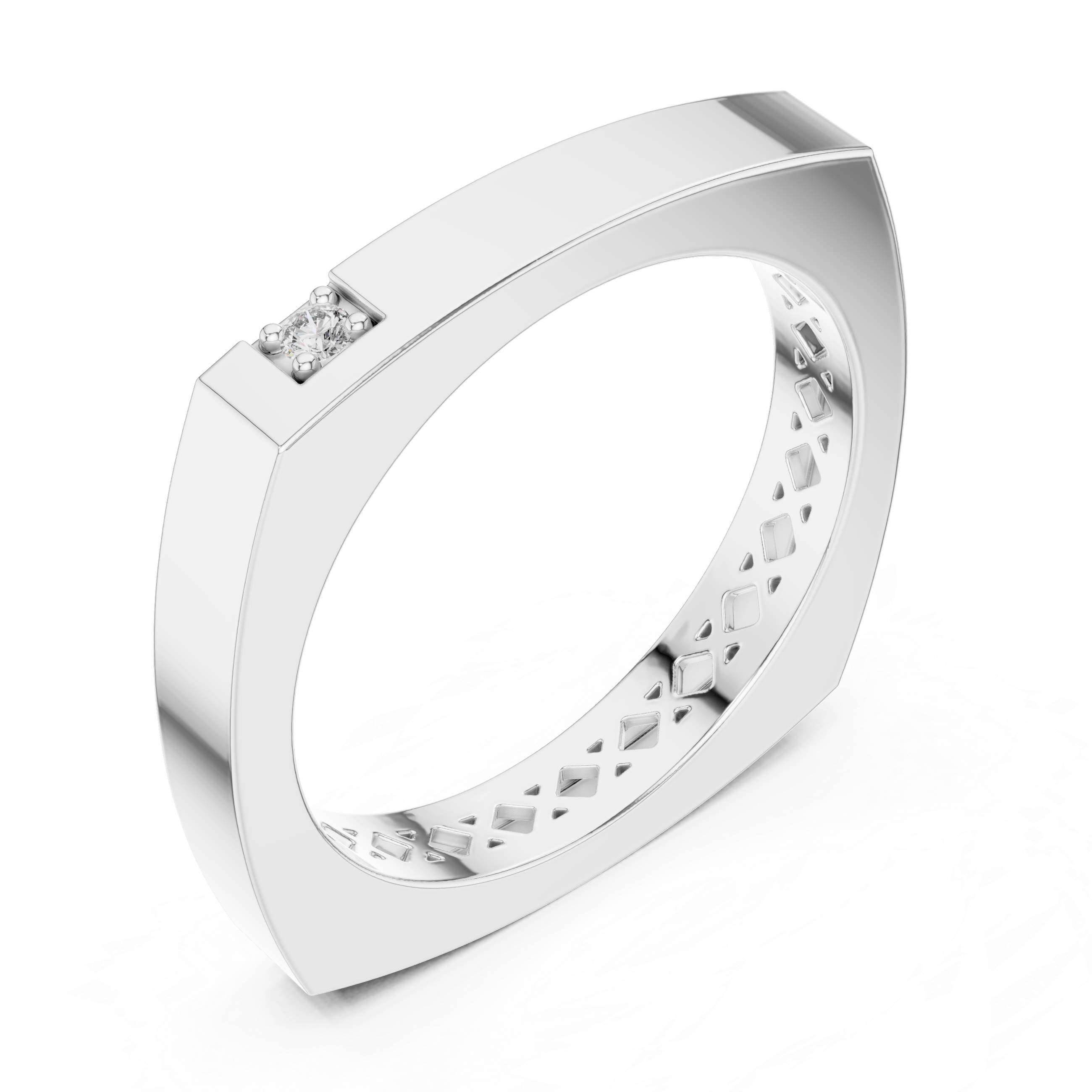 Minimalist Rose Gold Diamond Band Ring