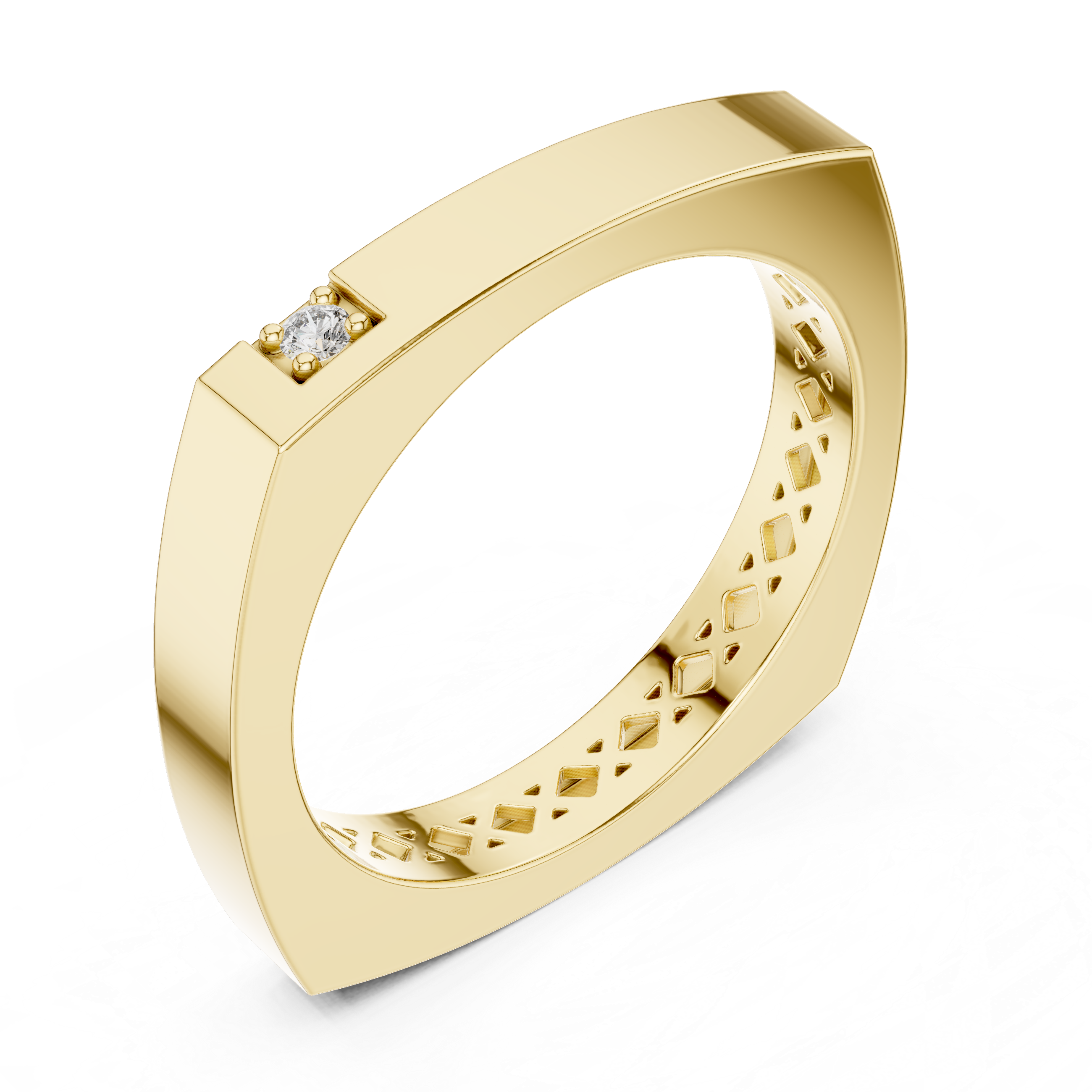 Minimalist Rose Gold Diamond Band Ring