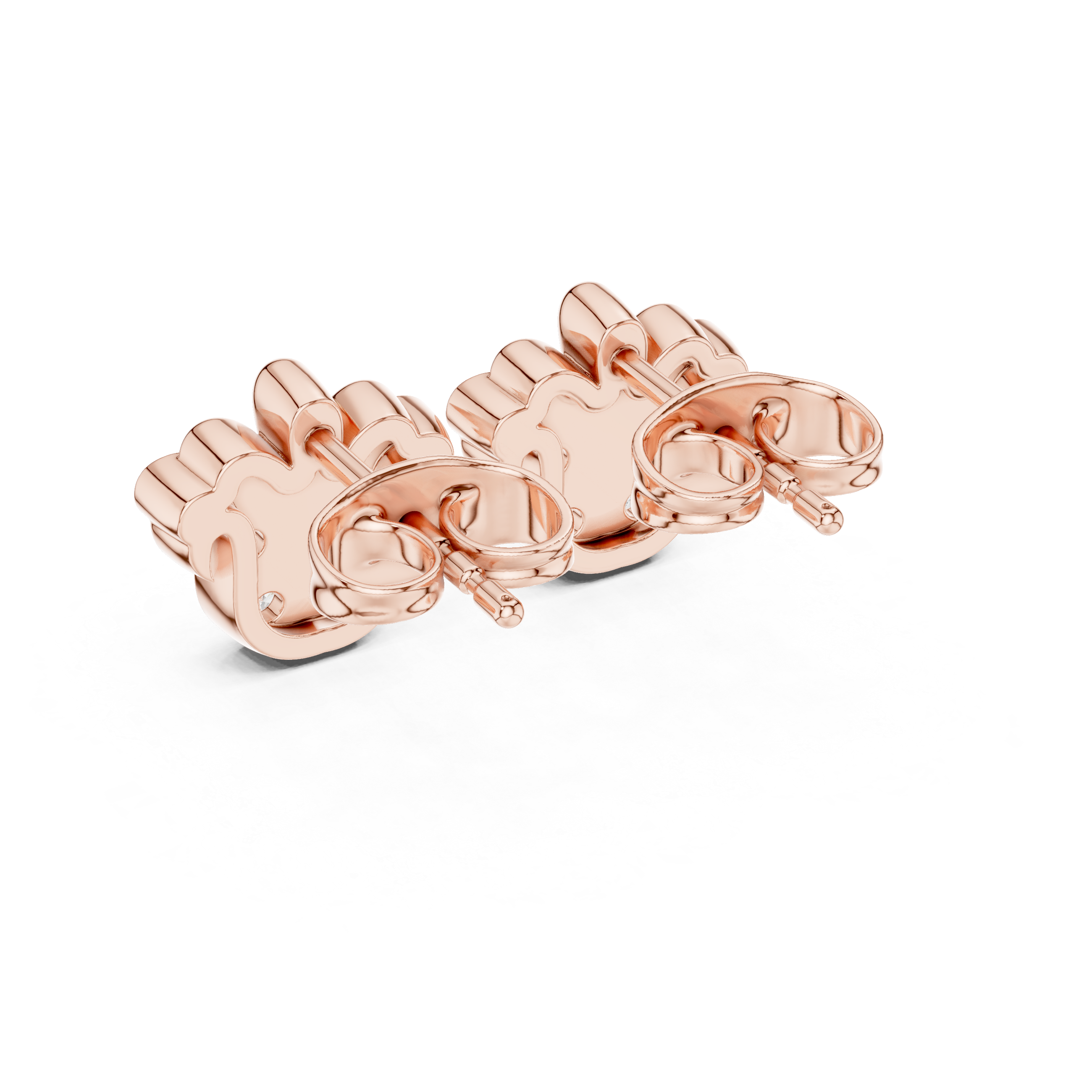 Fleur-de-Lis Stud Earrings with Sparkling